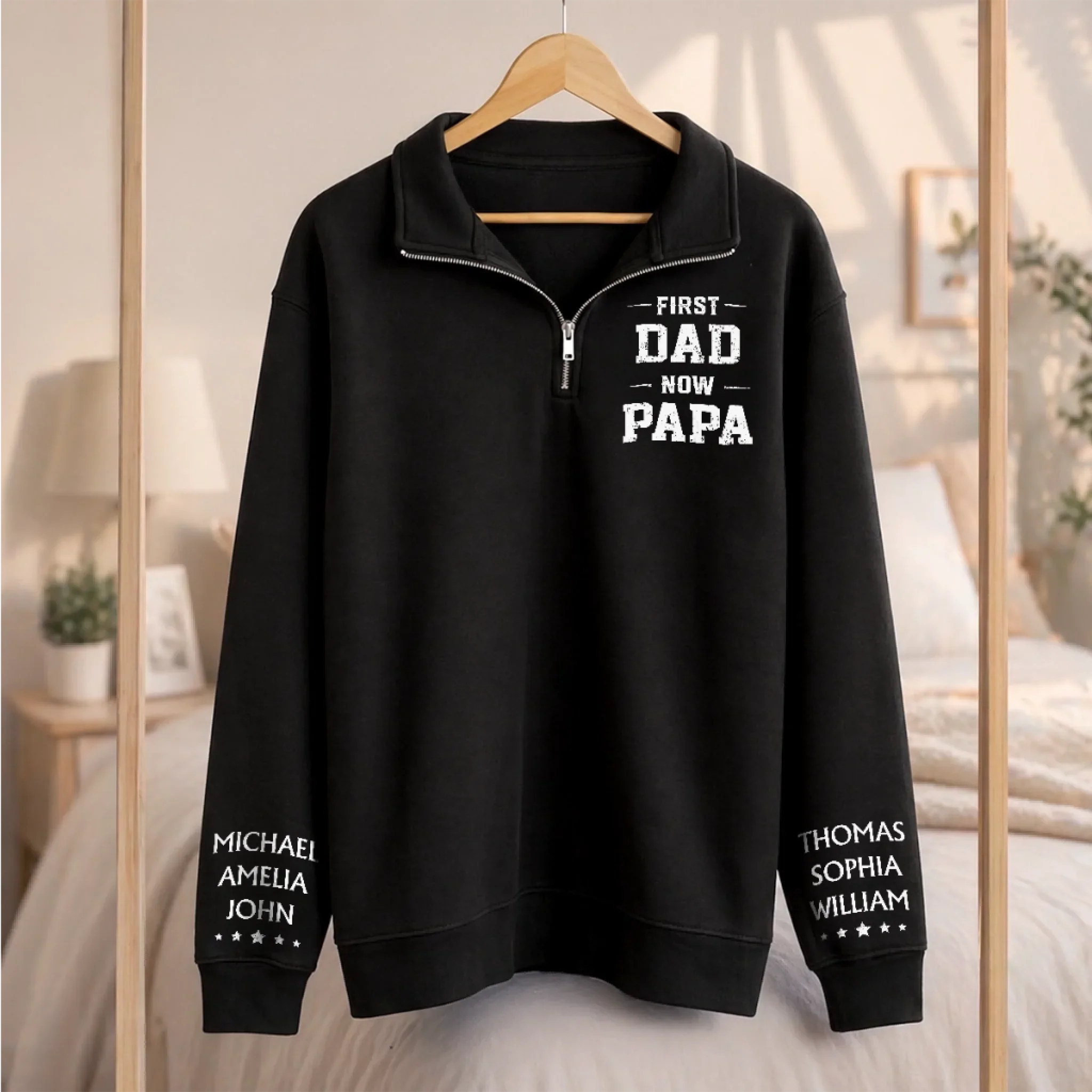 Custom Unisex Quarter Zip Sweatshirt - Personalized Father's Day Birthday Gifts For Dad, Grandpa - Dad Makes Every Memory Better