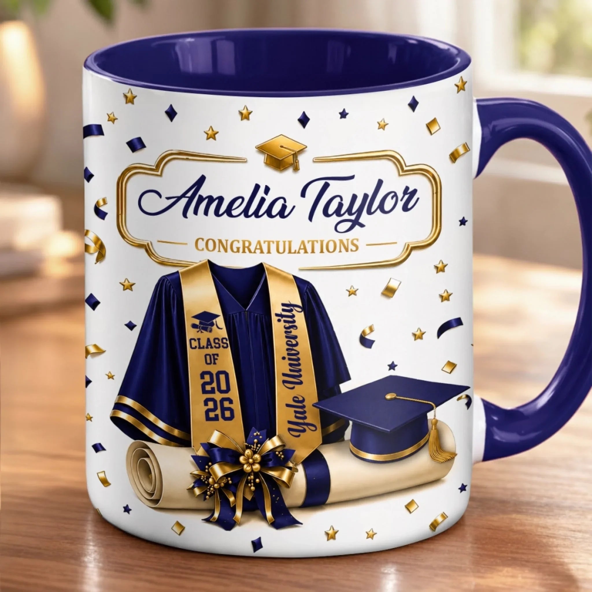 Custom Accent Mug - Personalized Graduation Gifts For Him, Her - The Grad Era Begins