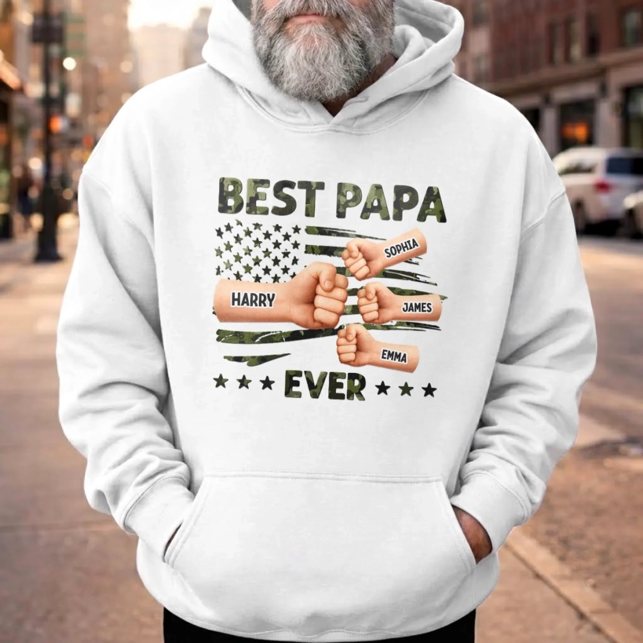 Custom Unisex T-shirt, Premium T-shirt, Hoodie - Personalized Father's Day Gifts For Dad, Grandpa - Our Hero, Our Dad