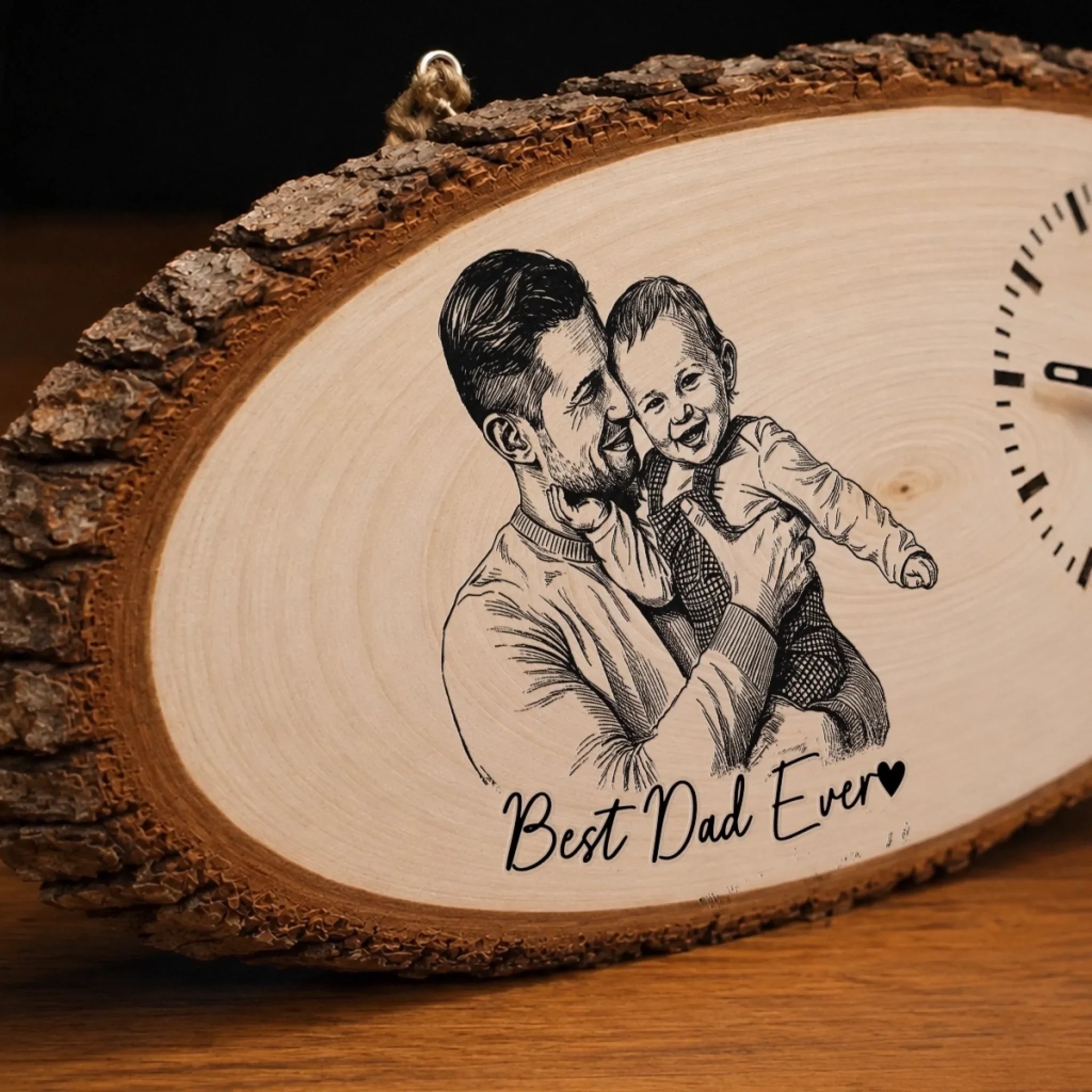 Custom Photo Wooden Clock - Personalized Father's Day Birthday Gifts For Dad, Grandpa - Dad Makes The World Brighter