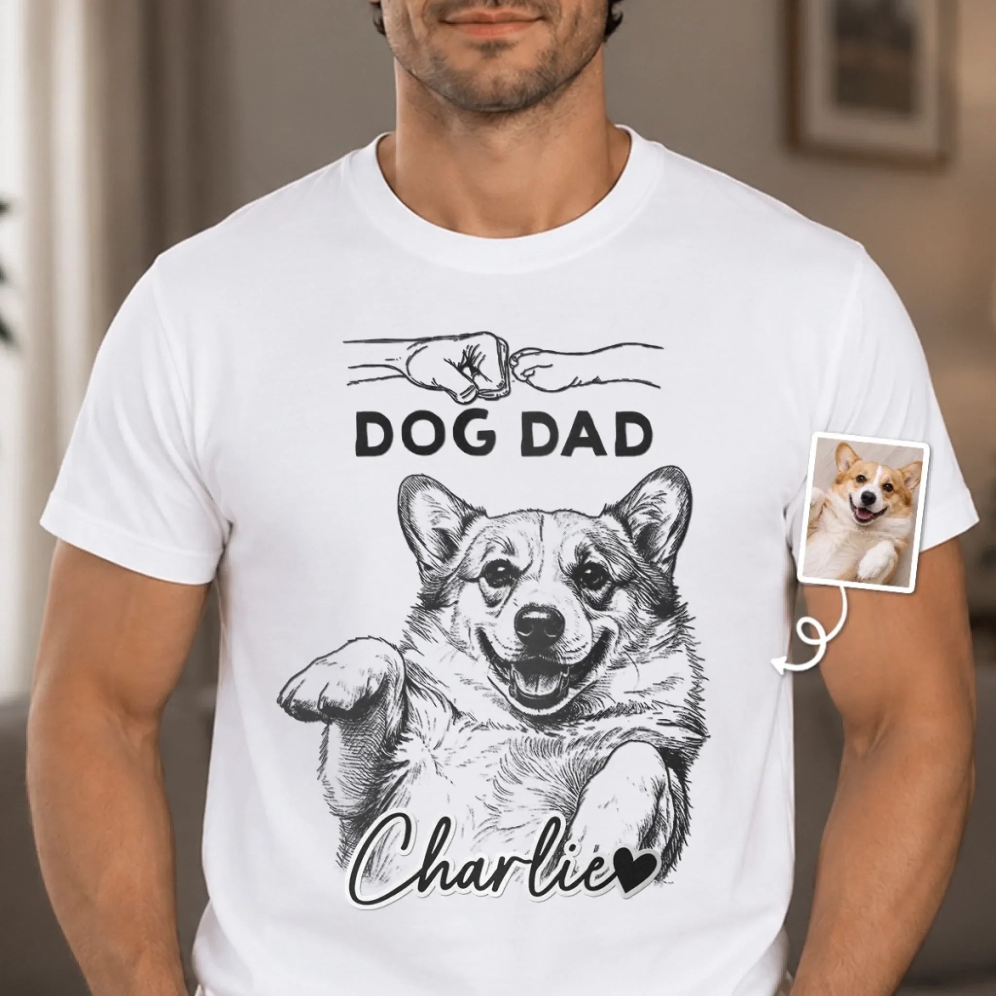 Custom Photo Unisex T-shirt, Premium T-shirt, Hoodie - Personalized Father's Day Gifts For Dog Cat Lovers, Dog Dad And Mom, Cat Owners - Tiny Paws Big Love