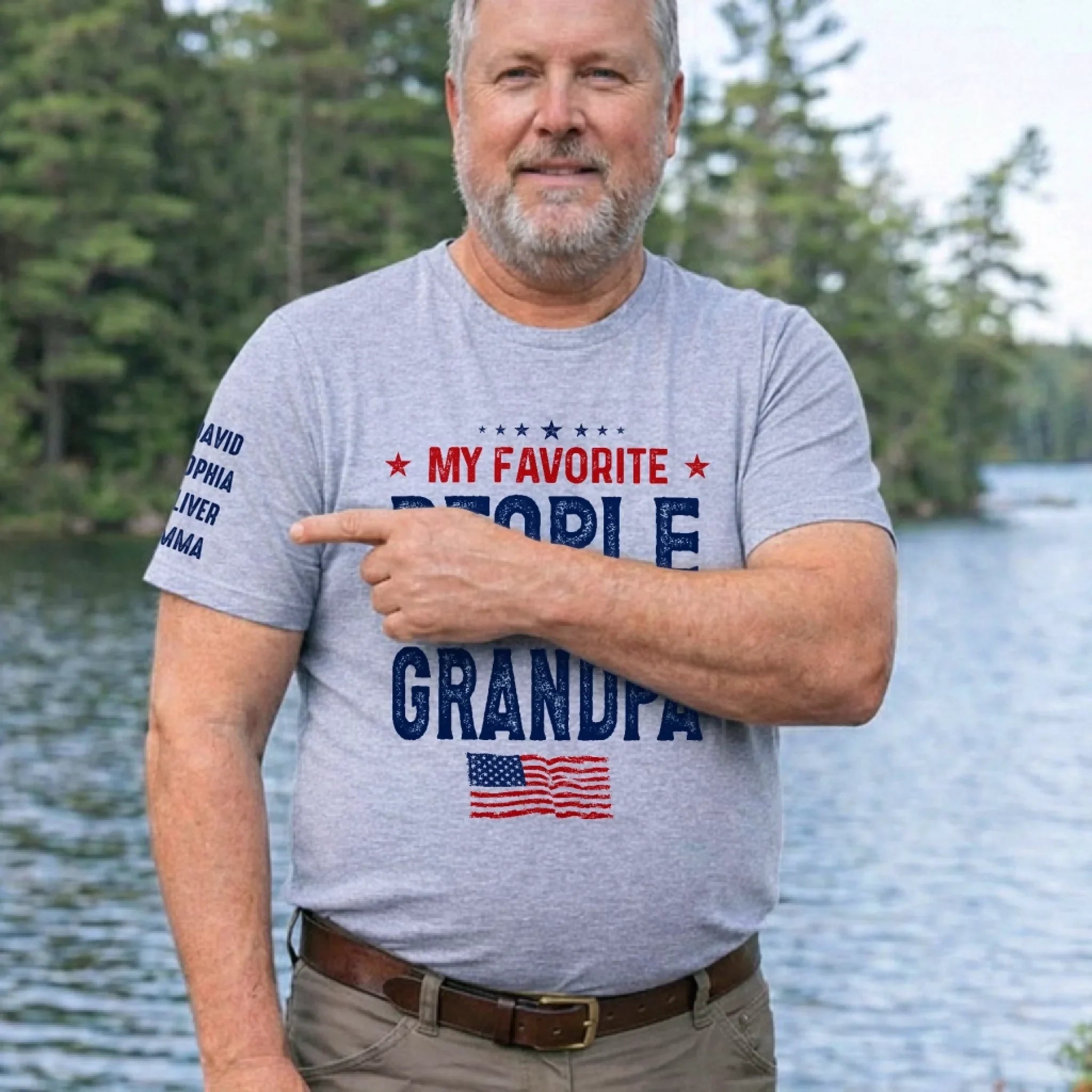 Custom Unisex T-Shirt With Design On Sleeve - Personalized Father's Day Birthday Gifts For Dad, Grandpa - Dad Built This Legacy