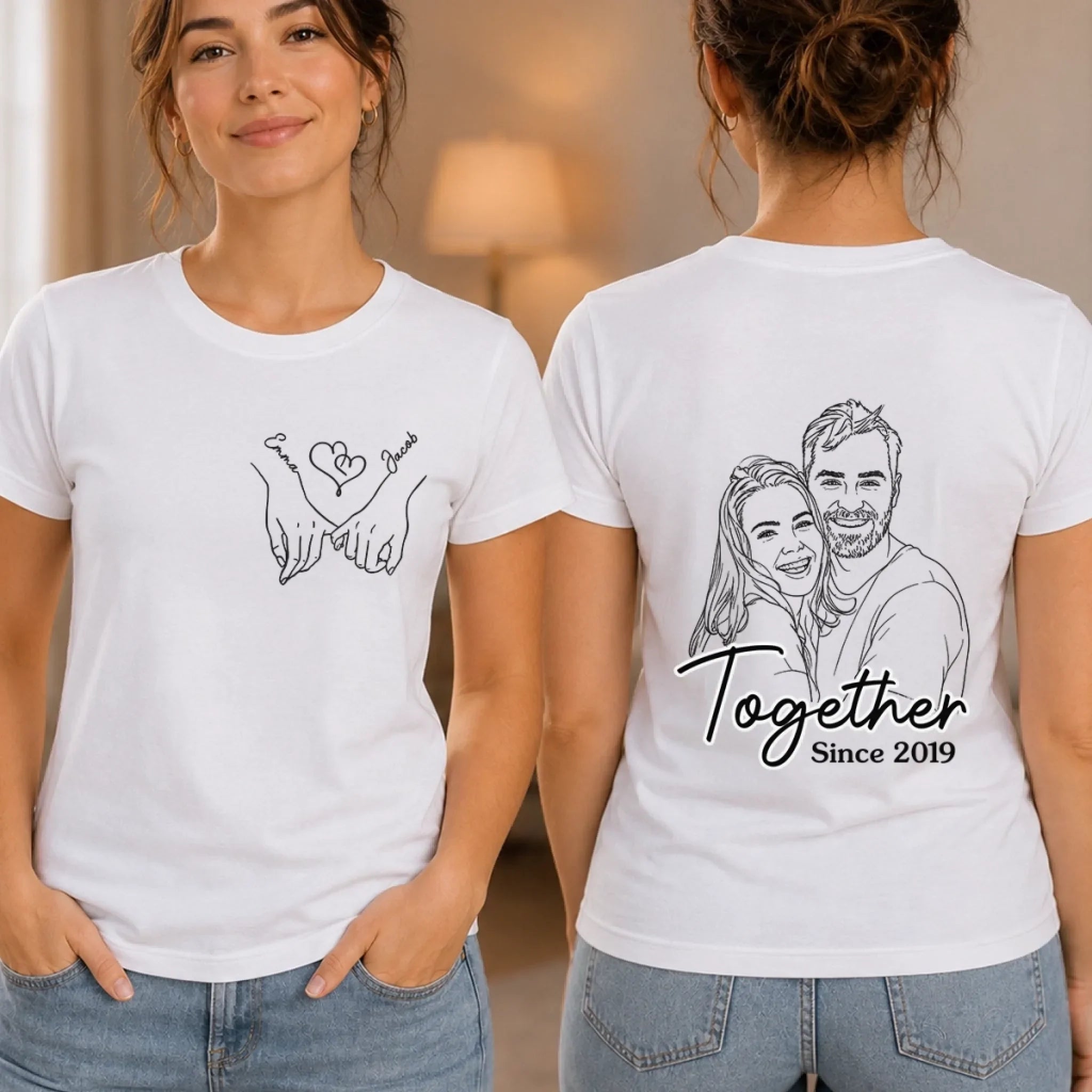 Custom Photo Unisex T-shirt - Personalized Anniversary Wedding Gifts For Husband And Wife, Him And Her - Love Never Fades