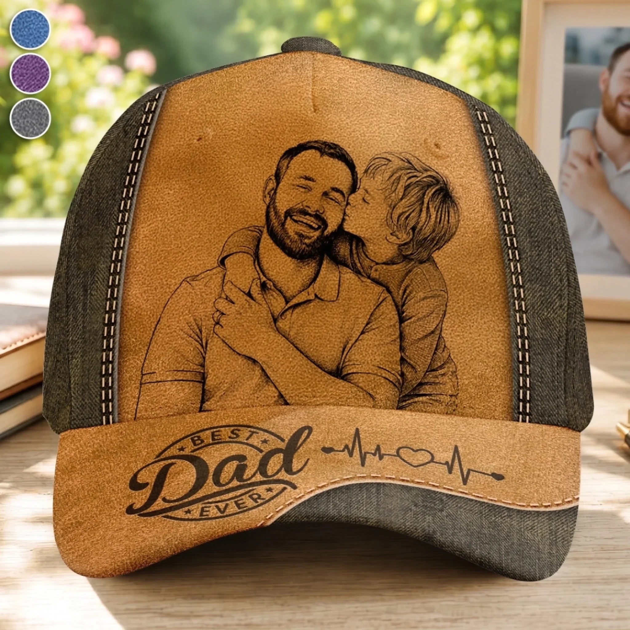 Custom Photo Hat, All Over Print Classic Cap - Personalized Father's Day Birtday Gifts For Dad, Grandpa - Strong Hearts Raise Strong Families