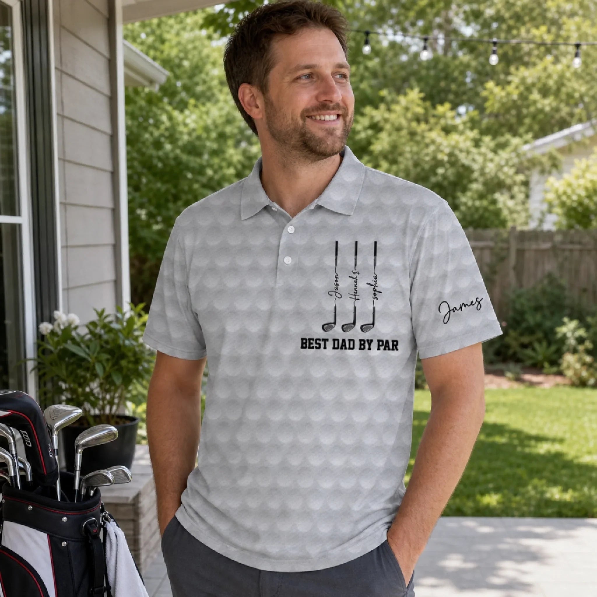 Custom All Over Print Polo Shirt - Personalized Father's Day Birthday Golf Gifts For Dad, Grandpa - Good Times And Tee Lines