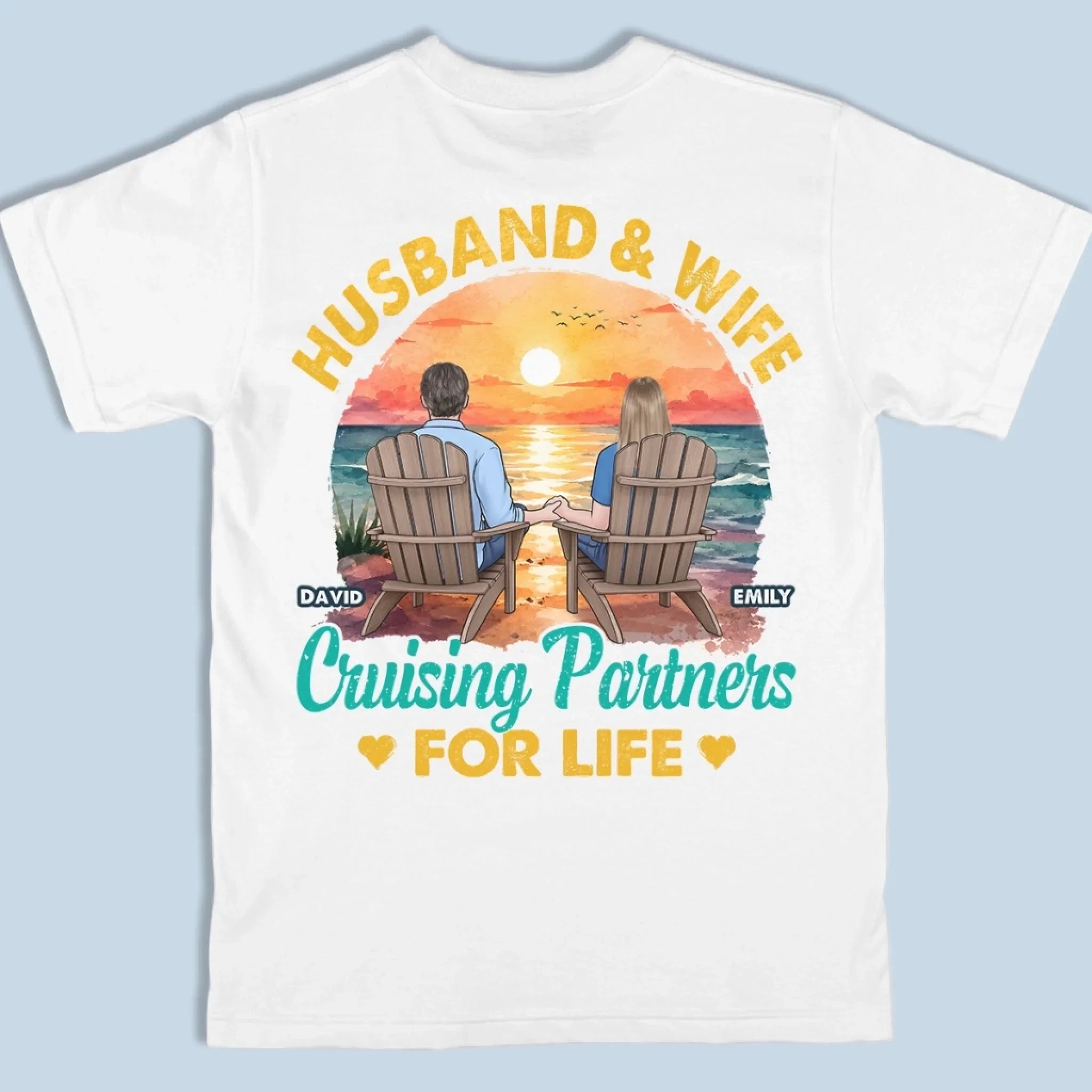 Custom T-shirt, Premium T-shirt, Hoodie - Personalized Summer Vacation And Travel Gifts For Husband And Wife, Him And Her, Cruise Lovers - Cruise Partners For Life