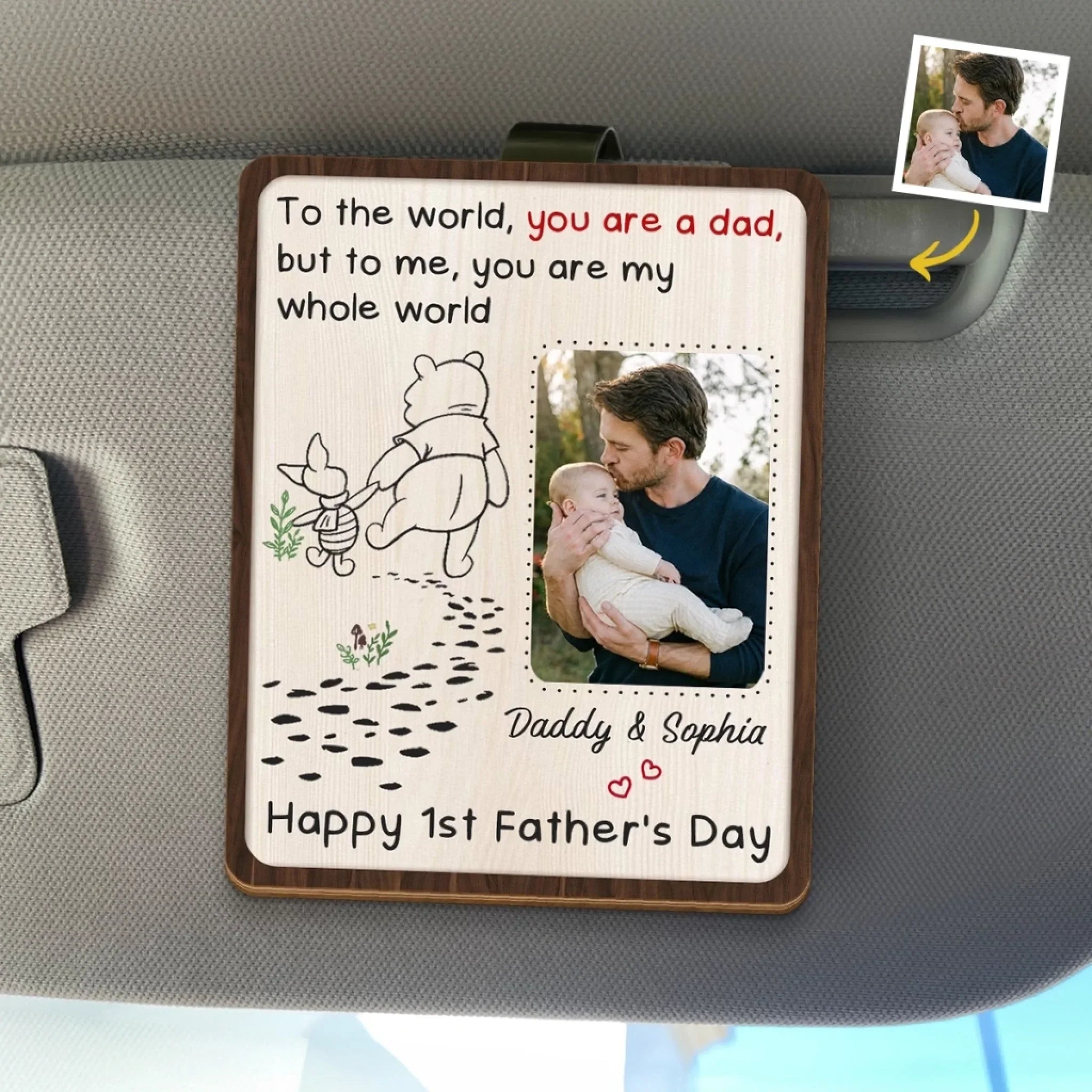 Custom Photo Car Visor Clip - Personalized Father's Day, Baby Shower, Gender Reveal Gifts For New Dads, New Grandpas - Every Drive, Every Memory