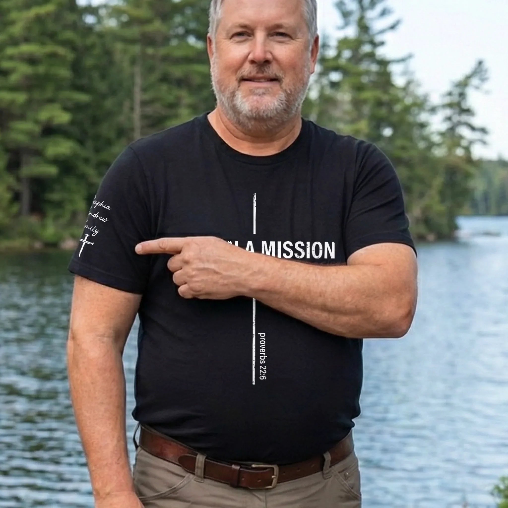 Custom T-Shirt - Personalized Father's Day Birthday Gifts For Dad, Grandpa - Dad On A Mission