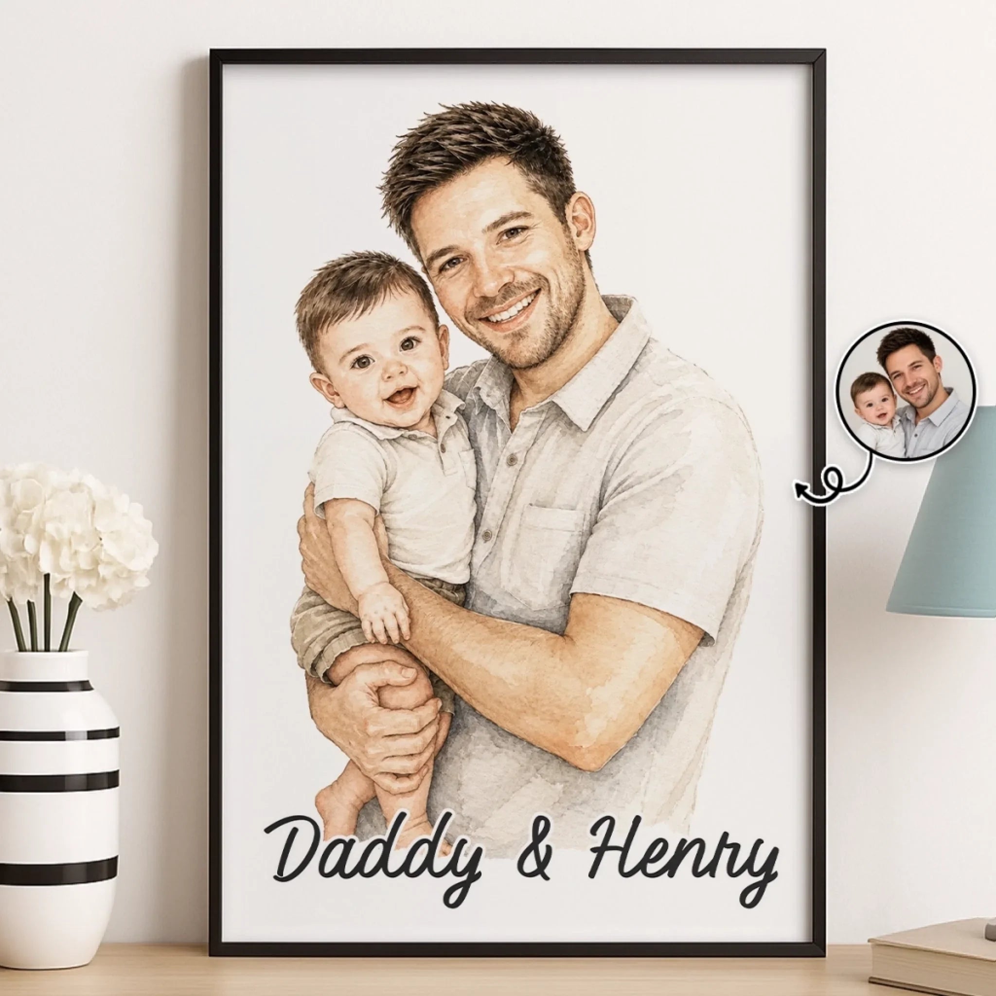 Custom Photo Vertical Poster - Personalized Father's Day Birthday Gifts For Dad, Grandpa - Always Proud To Call You Dad