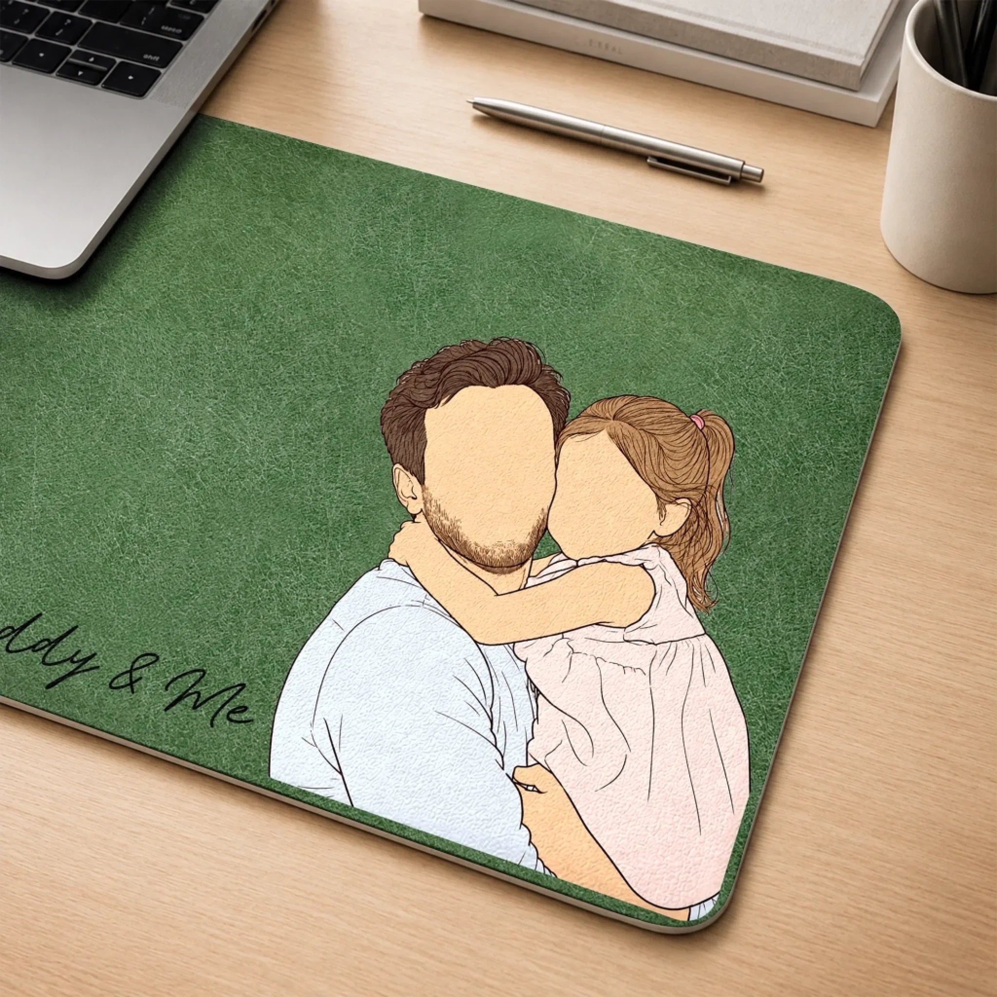 Custom Photo Desk Mat - Personalized Father's Day Birthday Gifts For Dad, Grandpa - Success Starts With Family