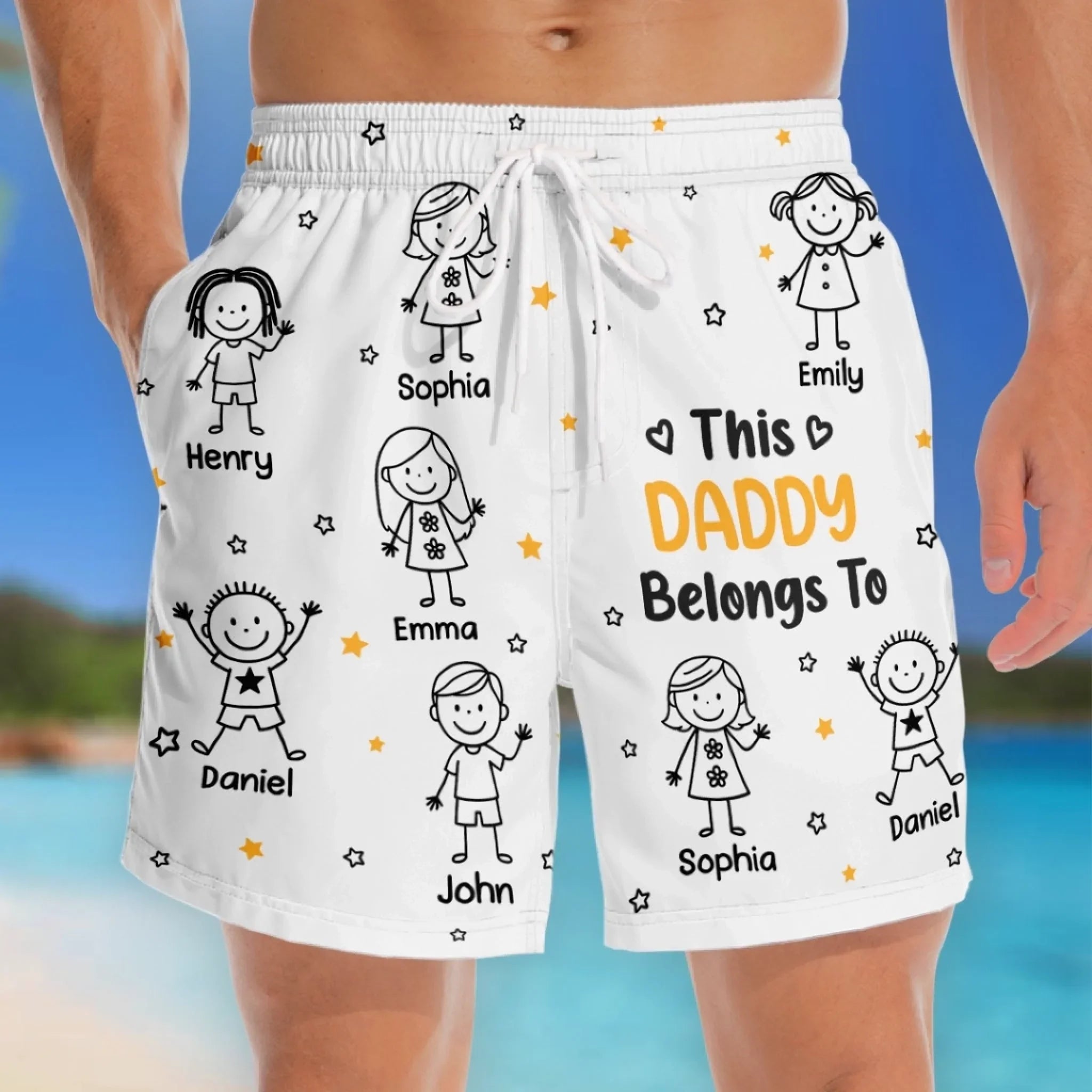 Custom Tropical Hawaiian Aloha Men Beach Shorts - Personalized Father's Day, Summer Vacation And Travel Gifts For Dad, Grandpa - Daddy Belongs To The Chaos Crew
