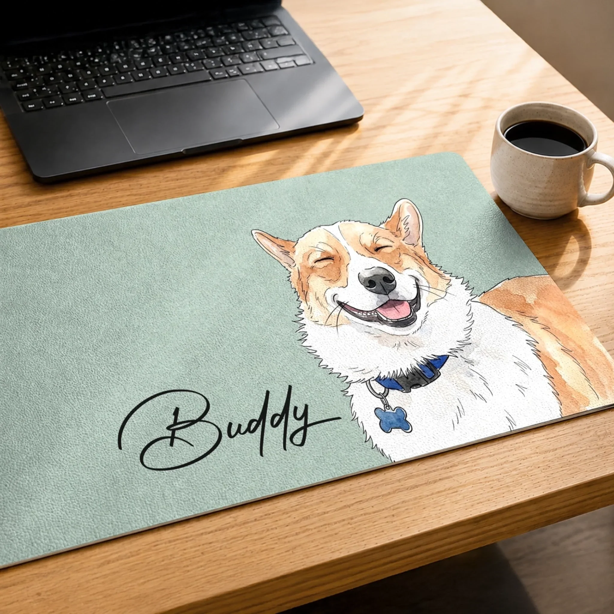 Custom Photo Desk Mat - Personalized Birthday Gifts For Dog Cat Lovers, Dog Dad And Mom, Cat Owners - A Daily Reminder To Stay Pawsitive