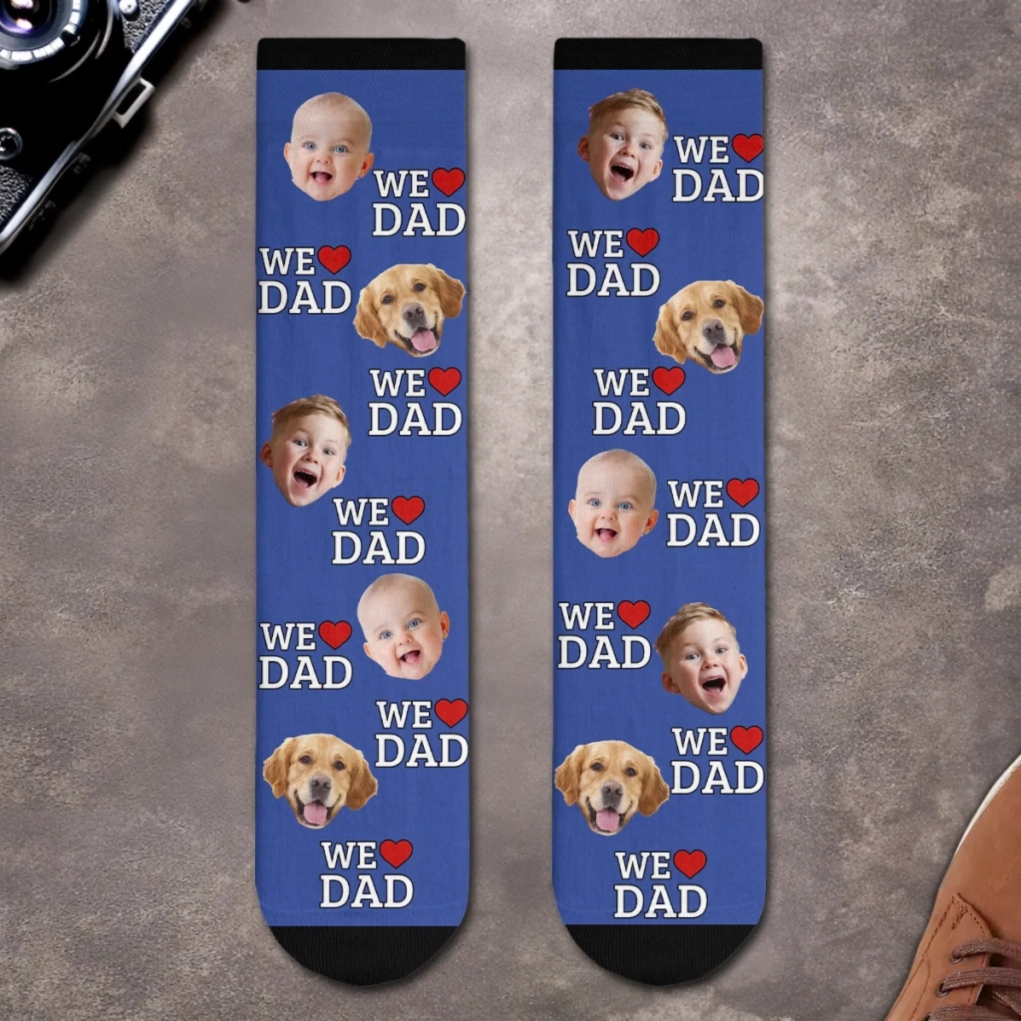 Custom Photo Middle Tube Socks - Personalized Father's Day Birthday Gifts For Dad, Grandpa - Cool Dads Wear Cool Socks