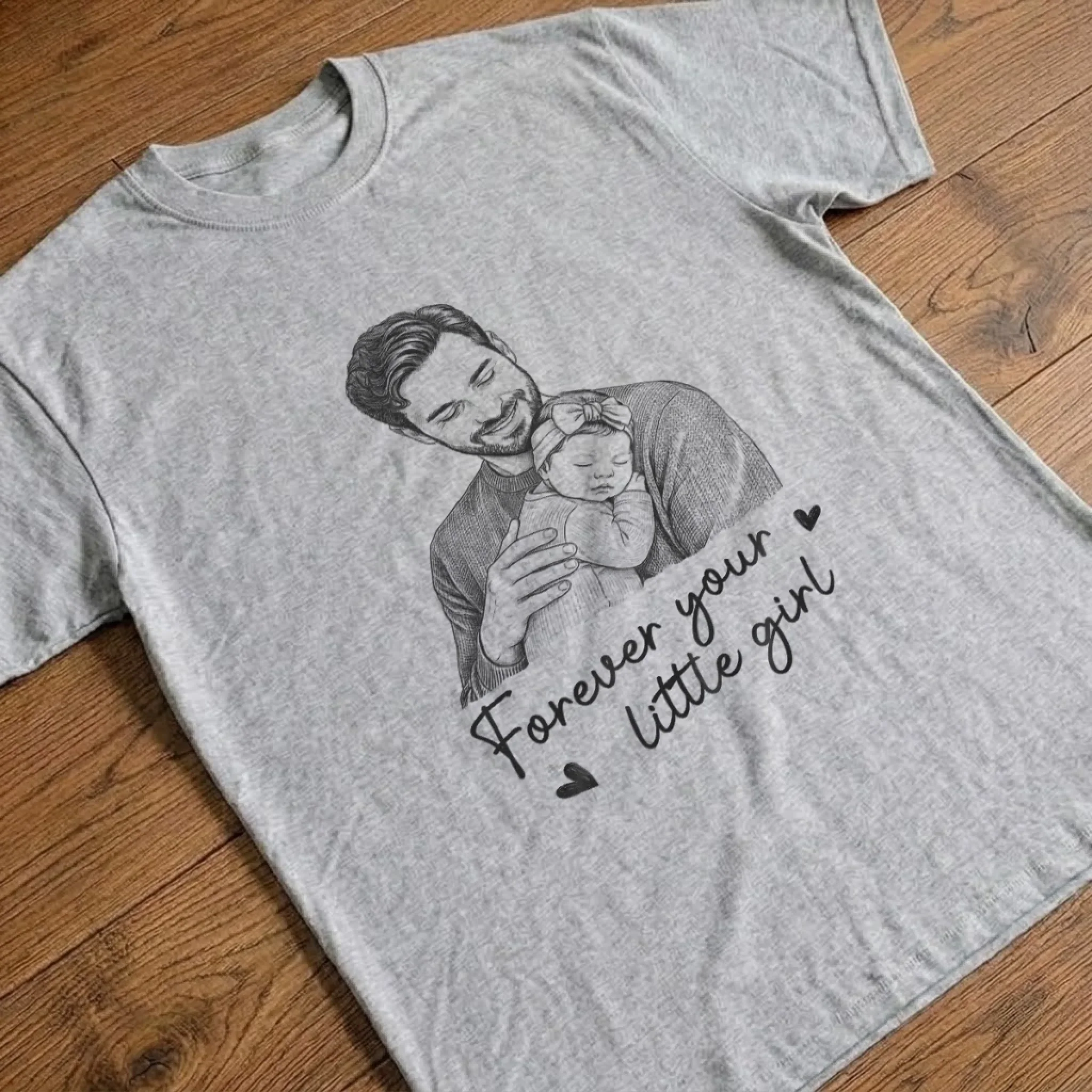 Custom Photo T-shirt, Hoodie - Personalized Father's Day Birthday Gifts For Dad, Grandpa - Family First Forever
