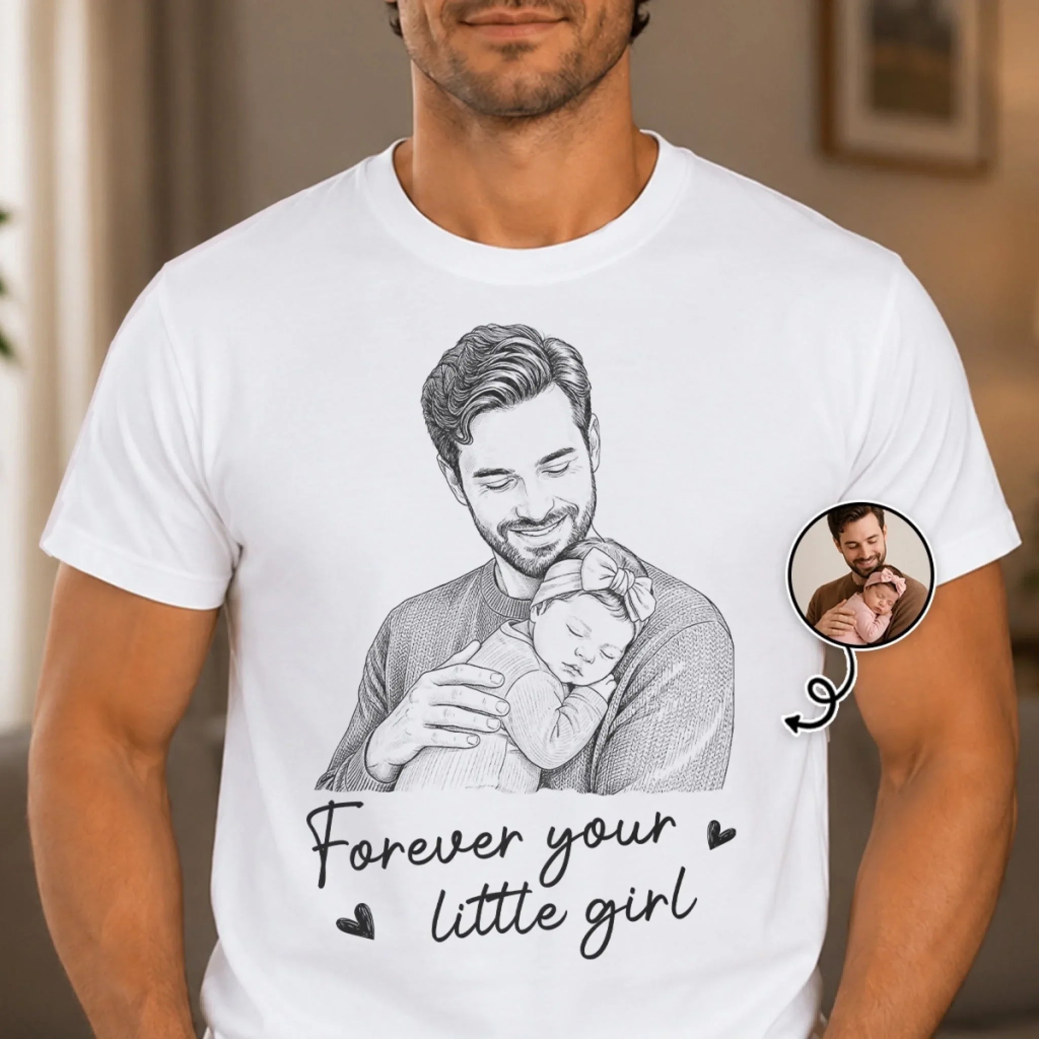 Custom Photo T-shirt, Hoodie - Personalized Father's Day Birthday Gifts For Dad, Grandpa - Family First Forever