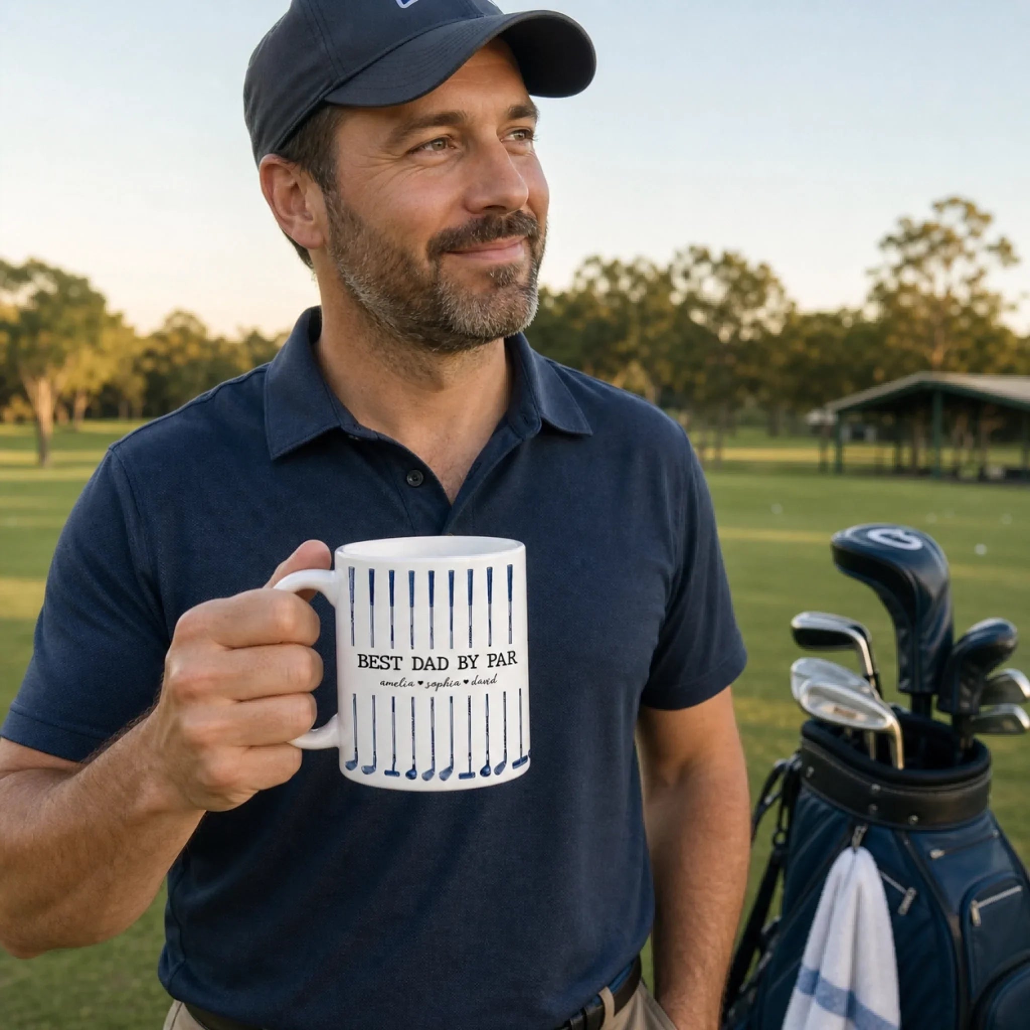 Custom Mug - Personalized Father's Day Birthday Golf Gifts For Dad, Grandpa - Golf More Worry Less