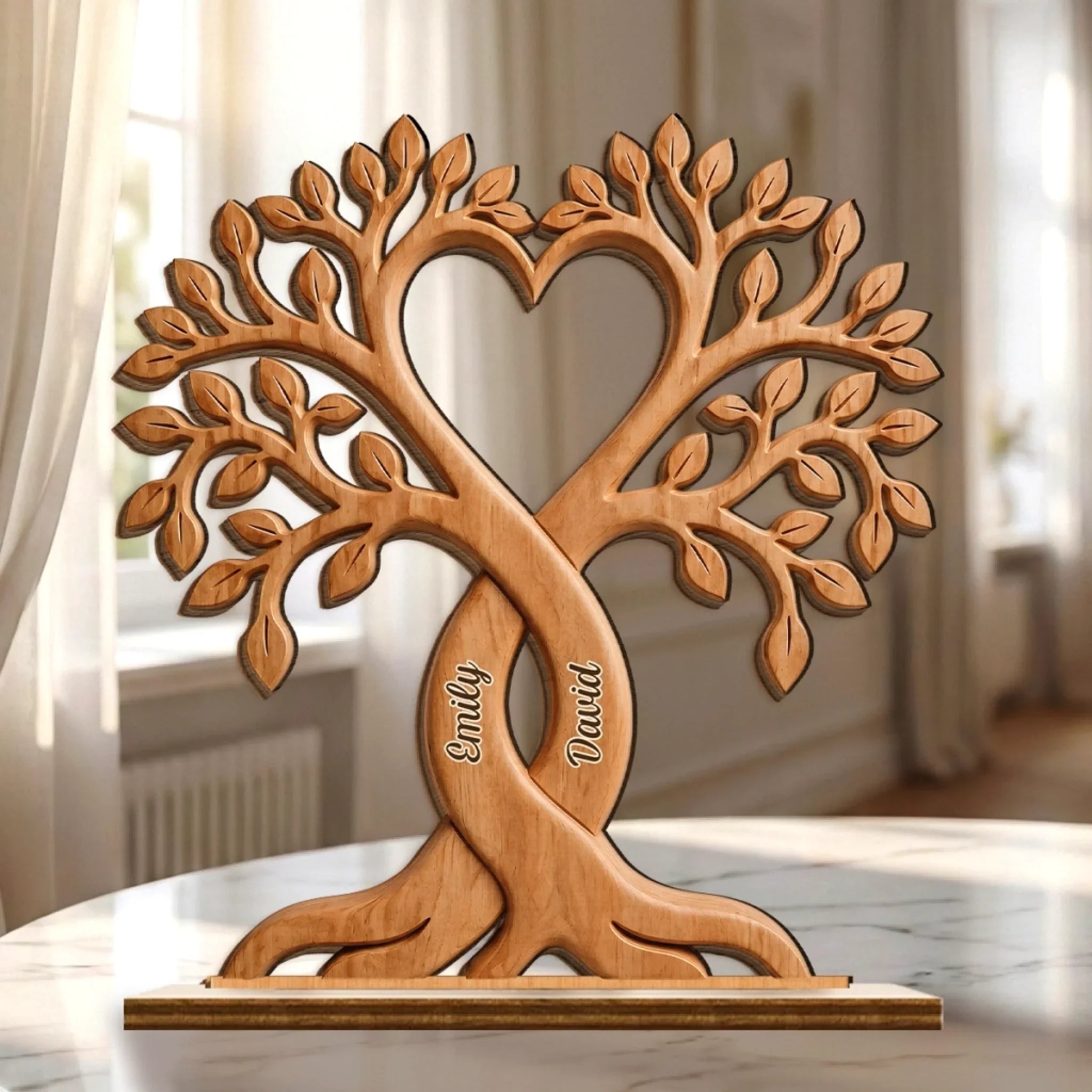 Custom 2-Layered Wooden Plaque - Personalized Anniversary Wedding Gifts For Husband And Wife, Him And Her - Made For Each Other