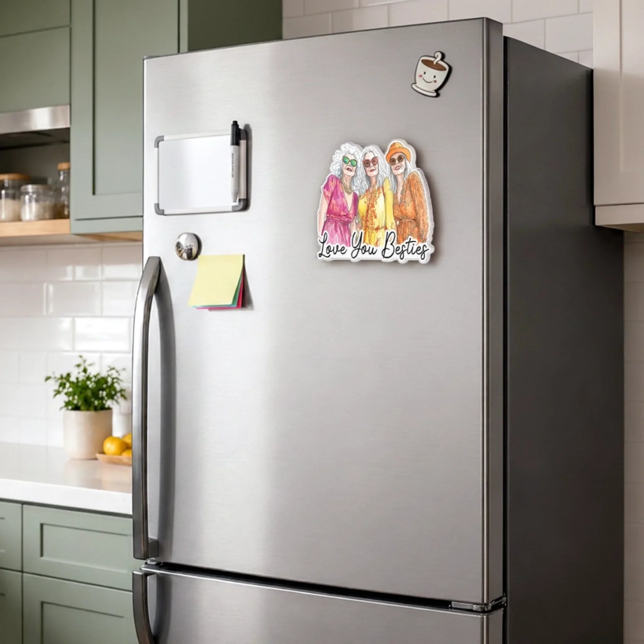 Custom Photo Acrylic Fridge Magnet - Personalized Best Friend Birthday Gifts For Women, Besties, Sisters, BFF - Friends Forever, No Matter What