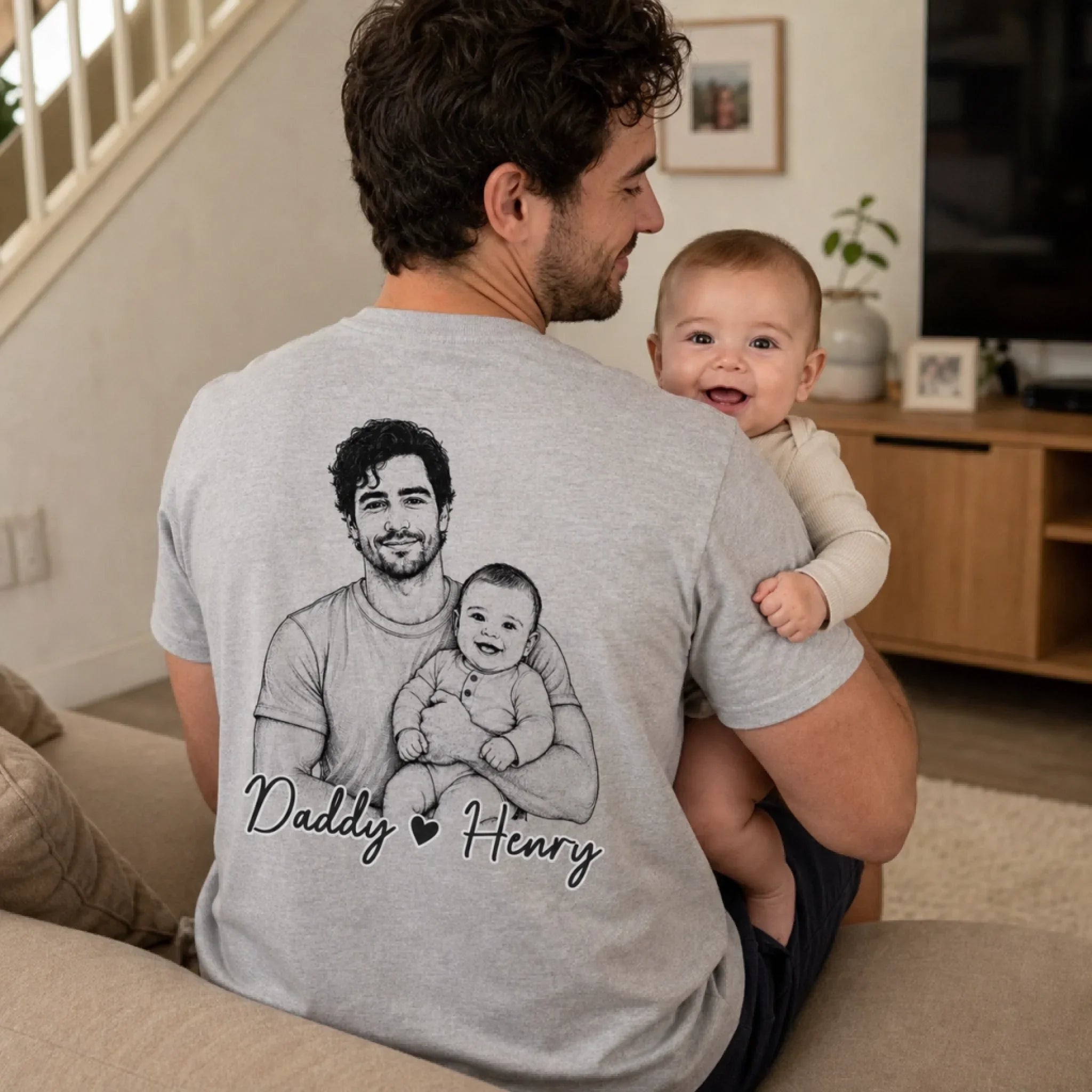 Custom Photo T-shirt - Personalized Father's Day, Baby Shower, Gender Reveal Gifts For New Moms, New Dads, New Parents - Rookie Dad, Pro Cuddler