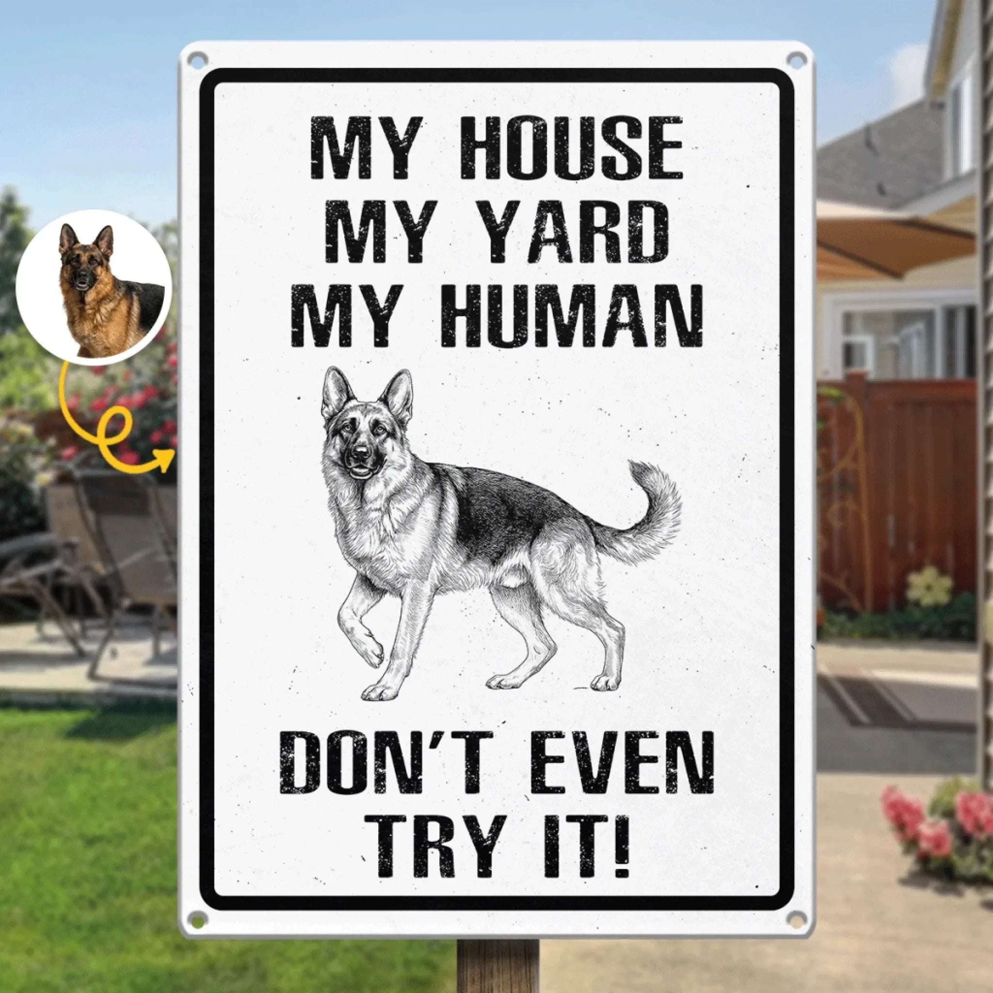 Custom Photo Home Decor Metal Sign - Personalized Birthday Gifts For Dog Cat Lovers, Dog Dad And Mom, Cat Owners - Home Sweet Fortress