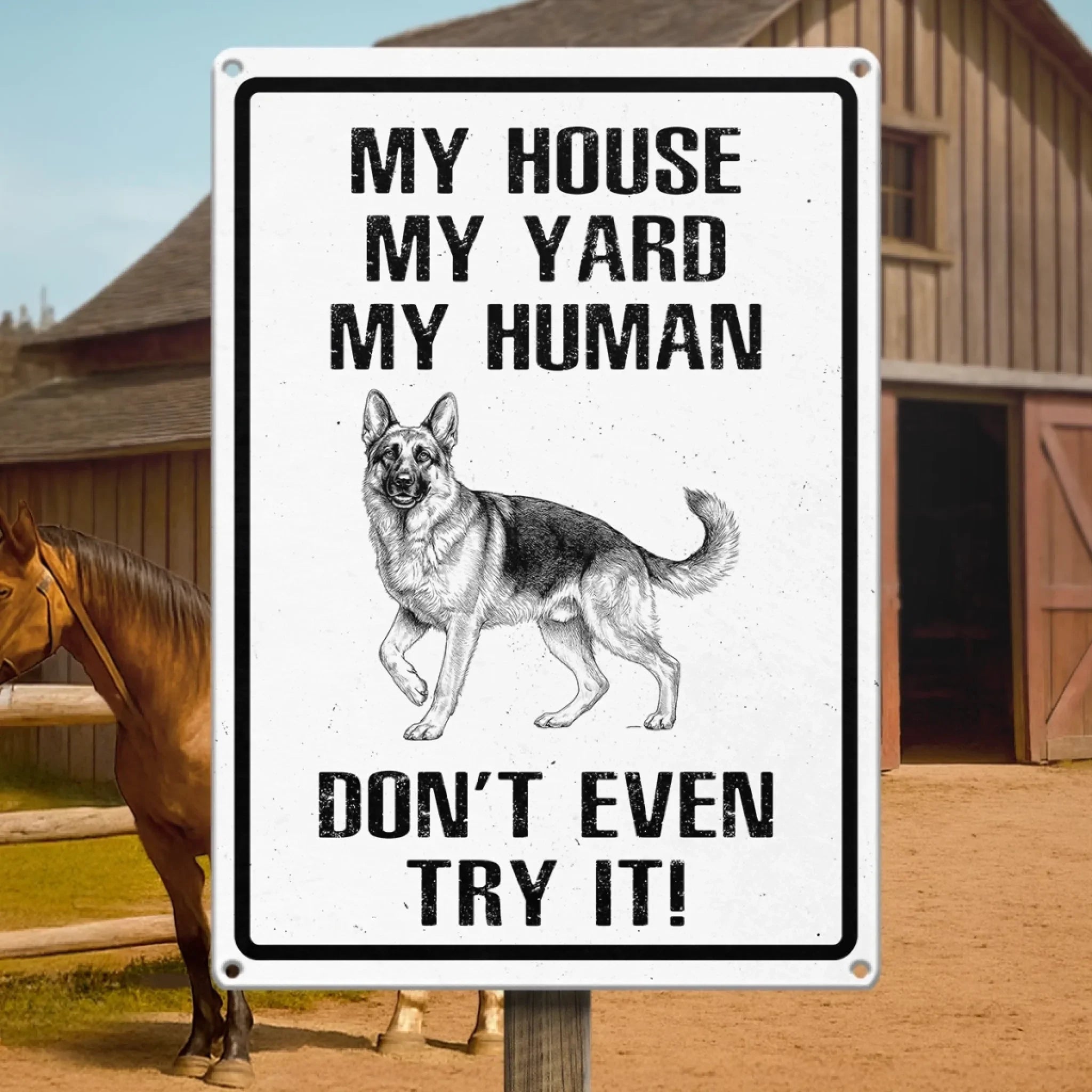 Custom Photo Home Decor Metal Sign - Personalized Birthday Gifts For Dog Cat Lovers, Dog Dad And Mom, Cat Owners - Home Sweet Fortress