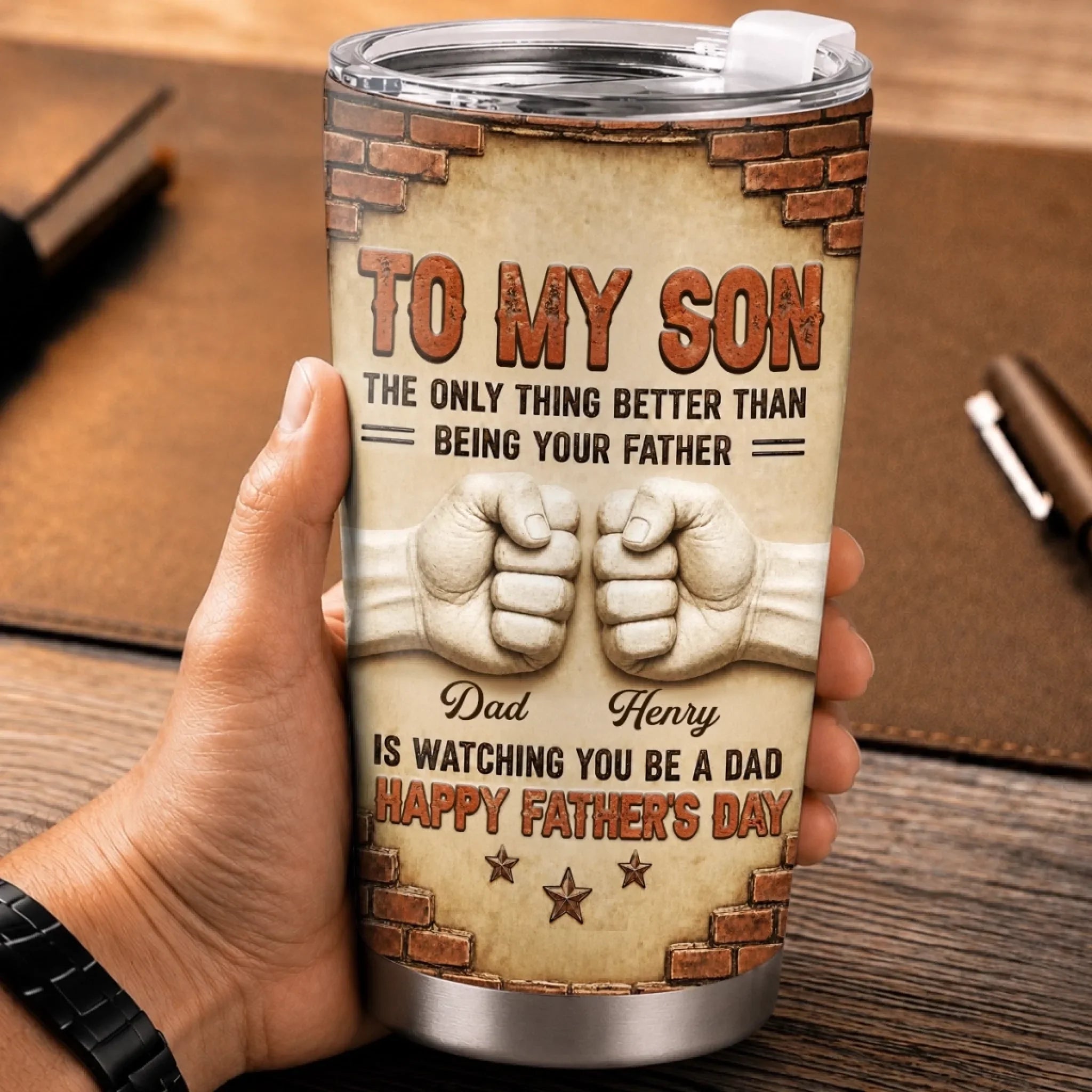Custom Tumbler - Personalized Father's Day Birthday Gifts For Son - My Son My Forever Pride