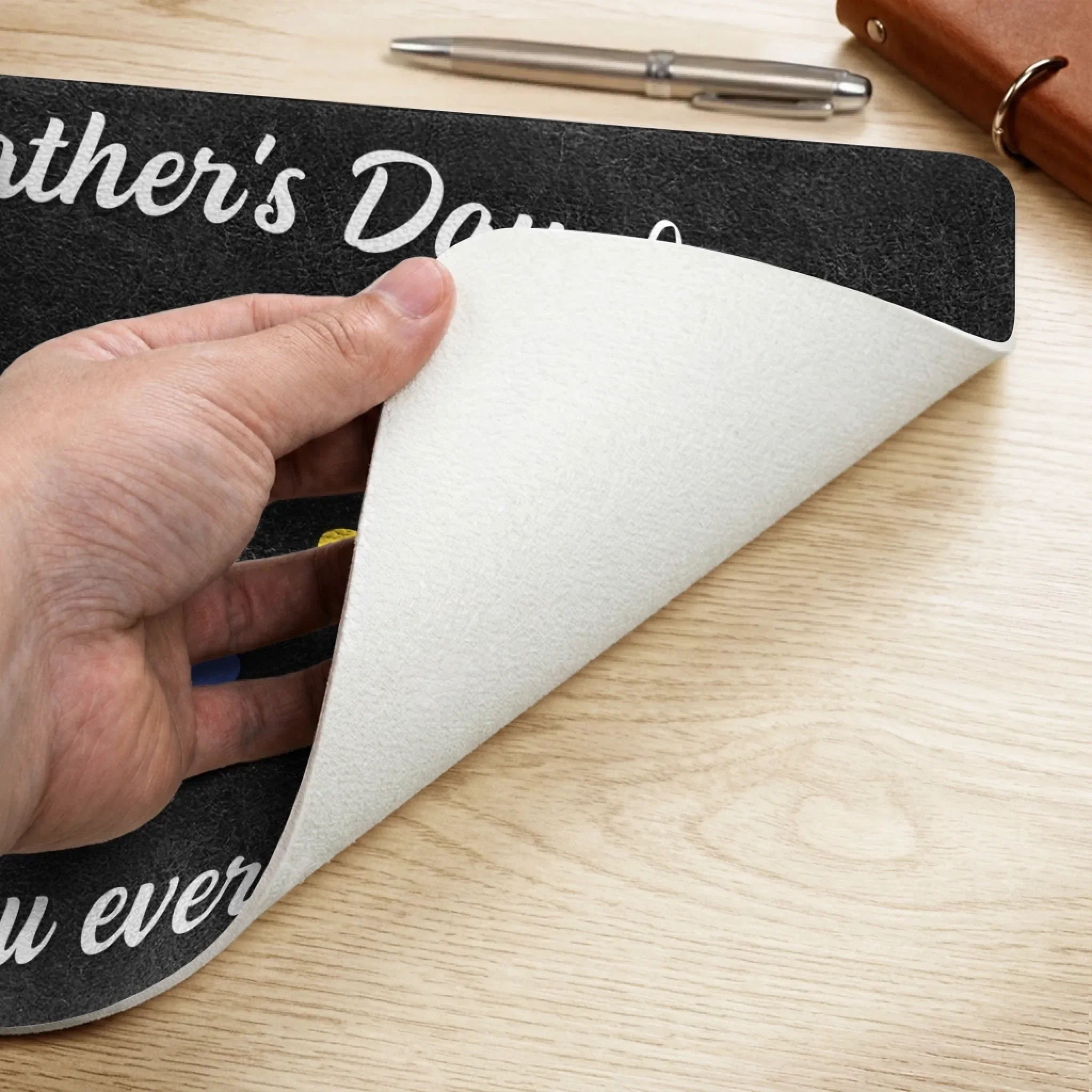 Custom Desk Mat - Personalized Father's Day Birthday Gifts For Dad, Grandpa - Tiny Hands, Big Love For Daddy