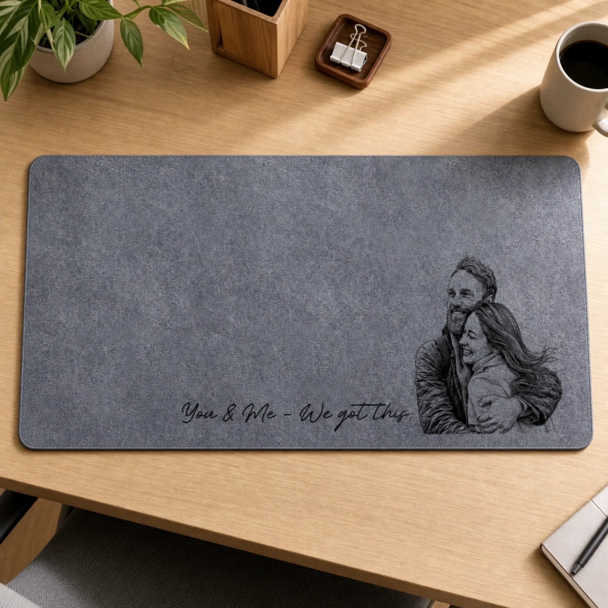 Custom Photo Desk Mat - Personalized Anniversary Wedding Gifts For Husband And Wife, Him And Her - A Daily Dose Of Us