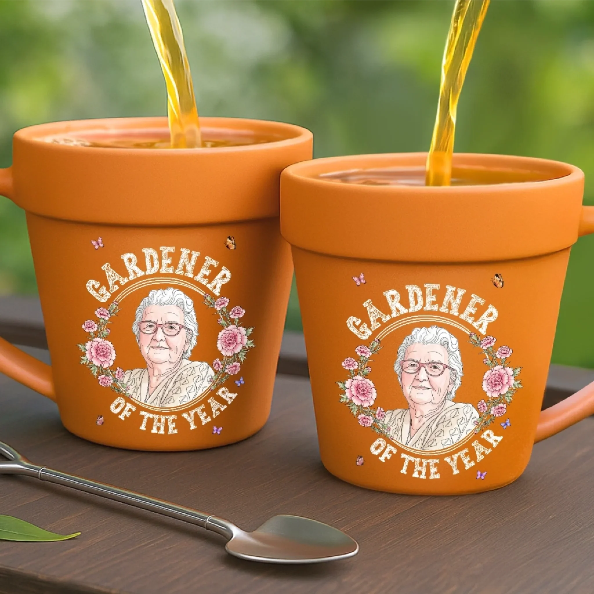 Custom Photo Plant Pot Ceramic Mug - Personalized Birthday Garden Gifts For Gardeners - My Morning Garden Escape
