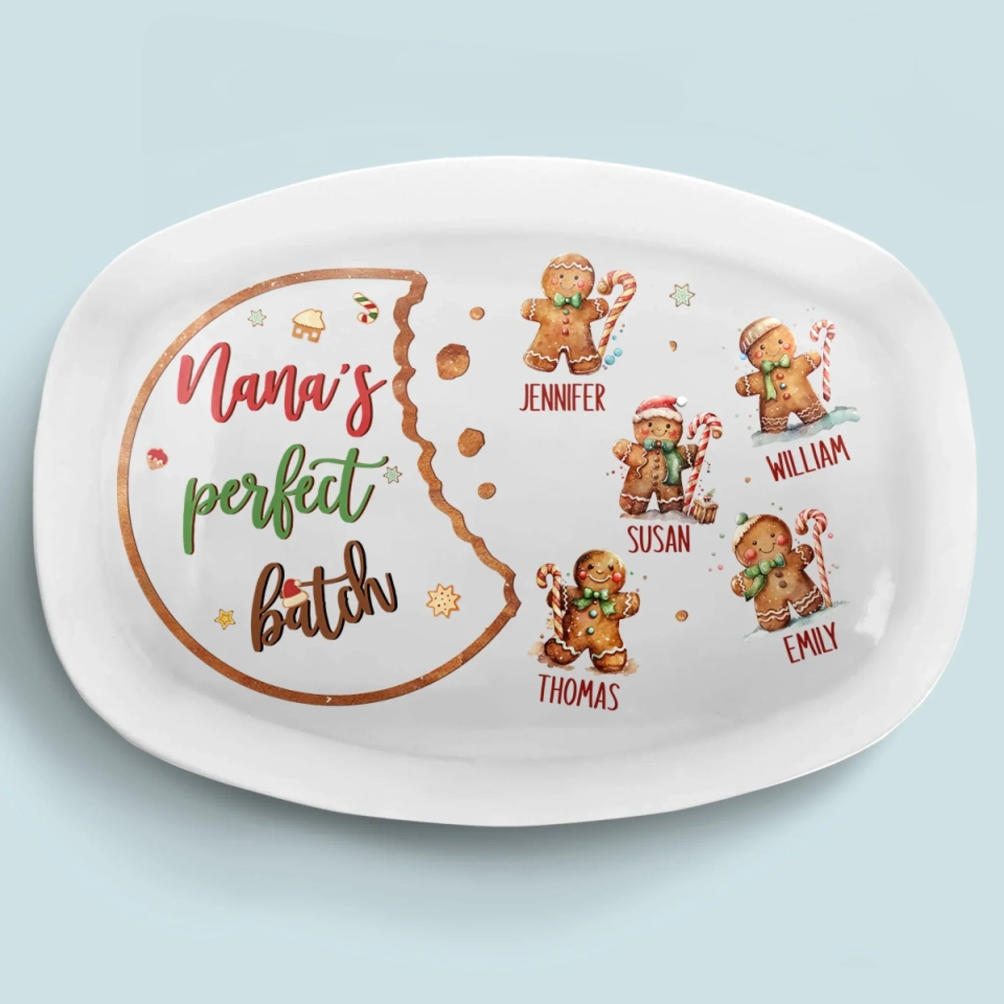 Nana's Perfect Batch - Family Personalized Custom Platter - Christmas Gift For Mom, Grandma