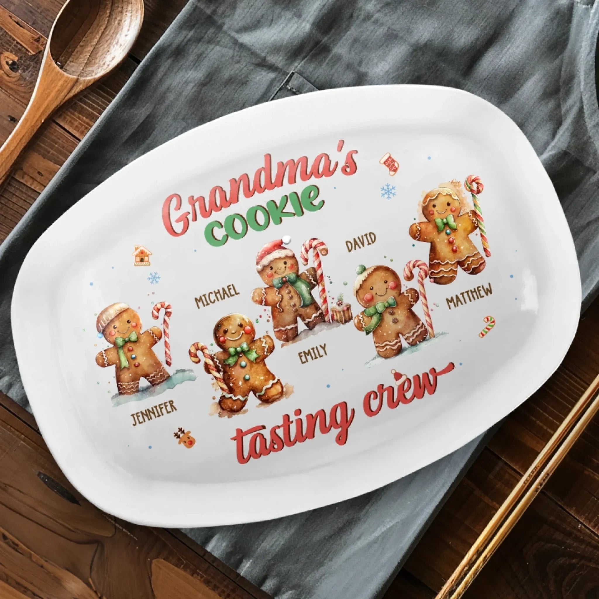 Christmas Eve Is Family Night - Family Personalized Custom Platter - Christmas Gift For Mom, Grandma