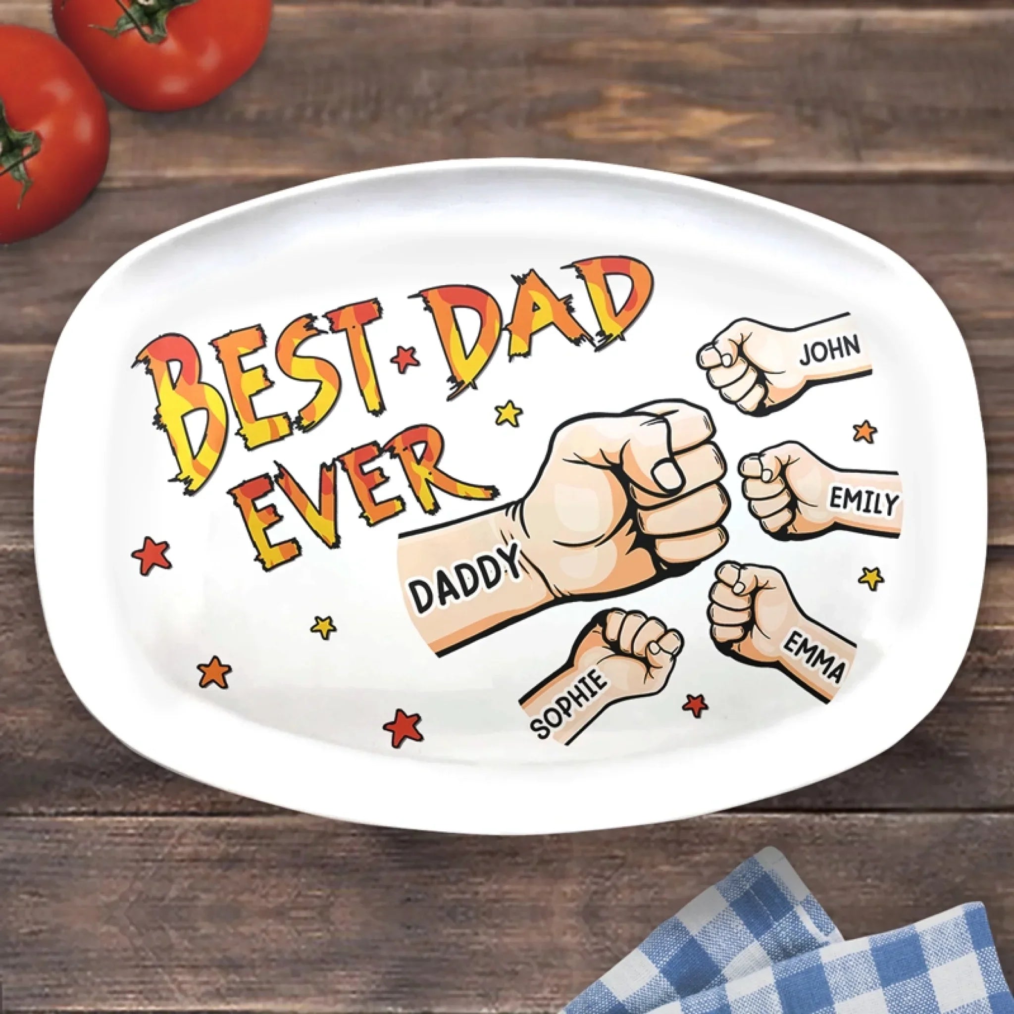 Families Are Like Fudge - Family Personalized Custom Platter - Father's Day, Gift For Dad, Grandpa