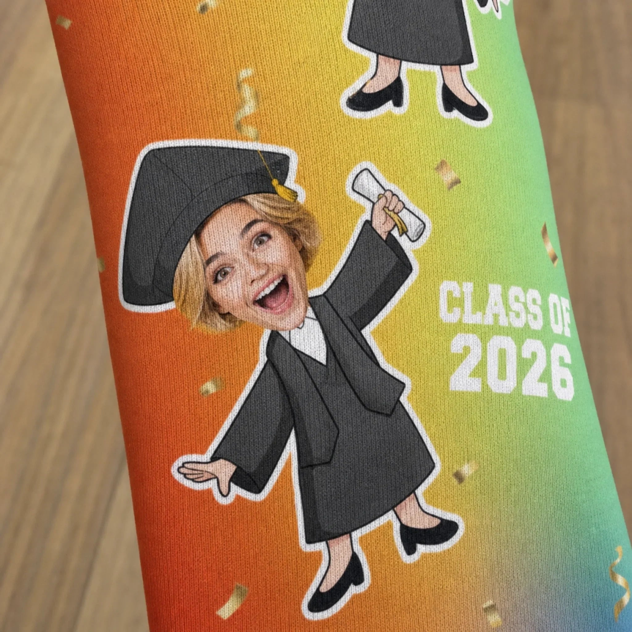 Custom Photo Middle Tube Socks - Personalized Graduation Gifts For Him, Her - Senior Year Socks