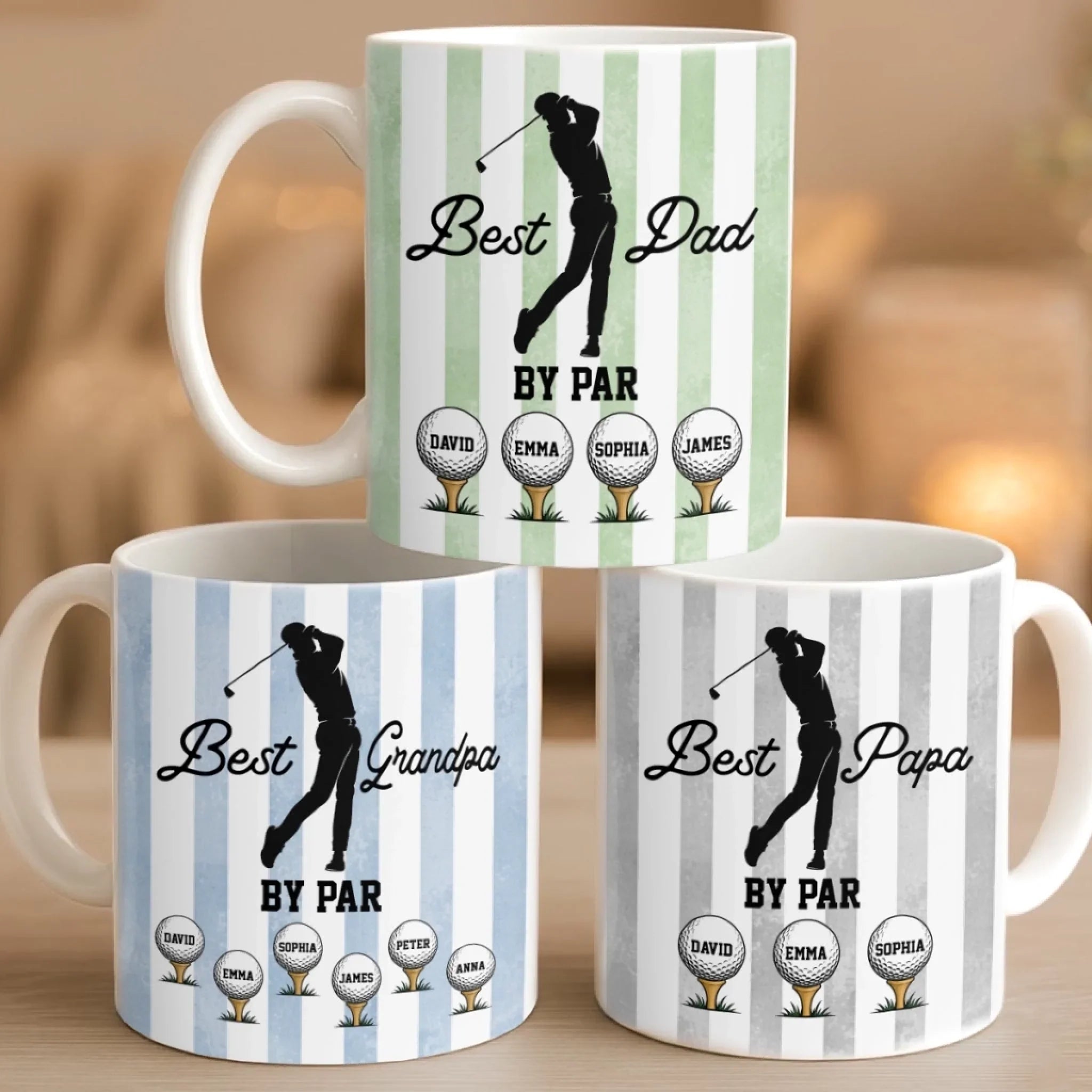 Custom Mug - Personalized Father's Day Birthday Golf Gifts For Dad, Grandpa - Swing Easy Enjoy Life