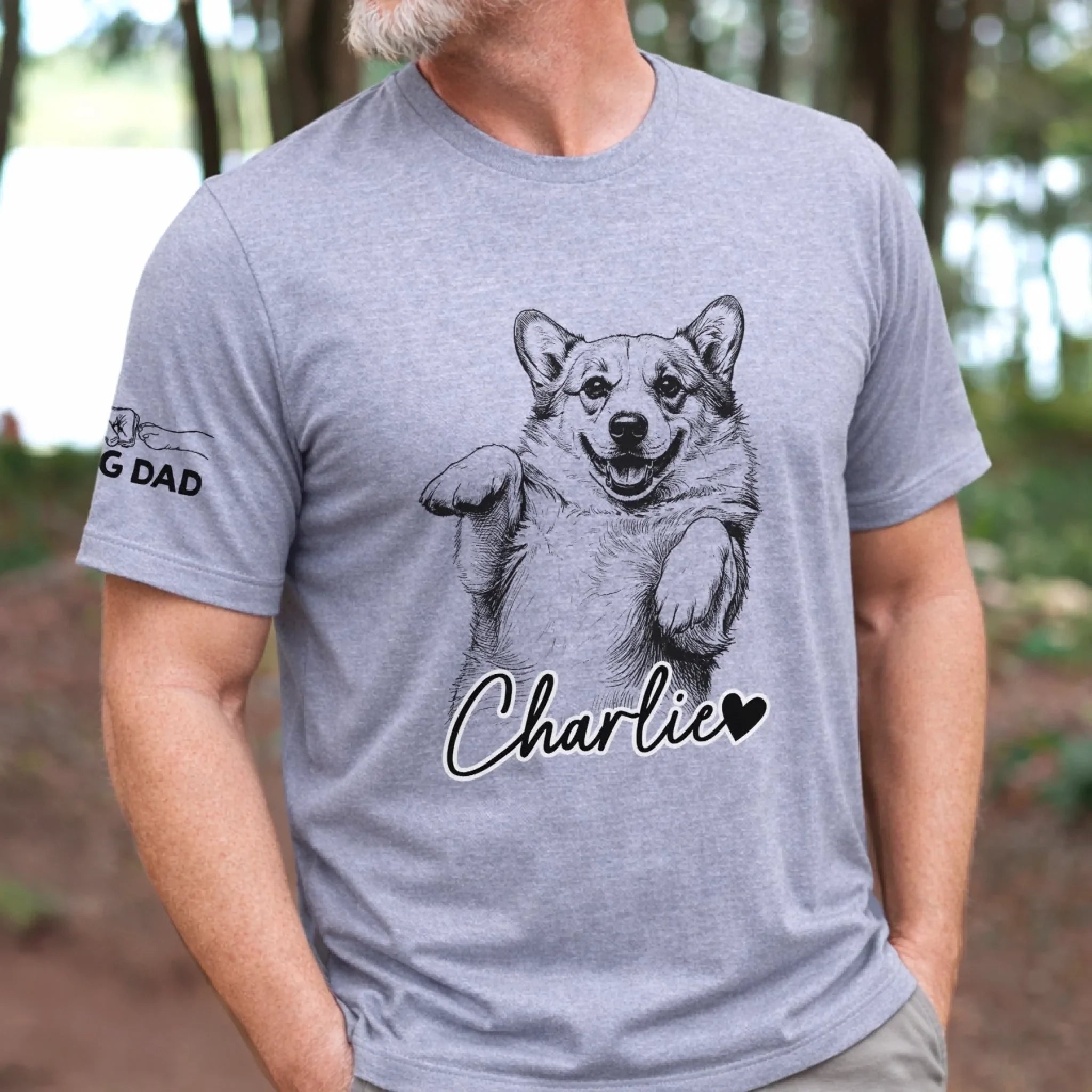 Custom Unisex T-Shirt With Design On Sleeve - Personalized Father's Day Gifts For Dog Cat Lovers, Dog Dad And Mom, Cat Owners - Happiness Starts With You