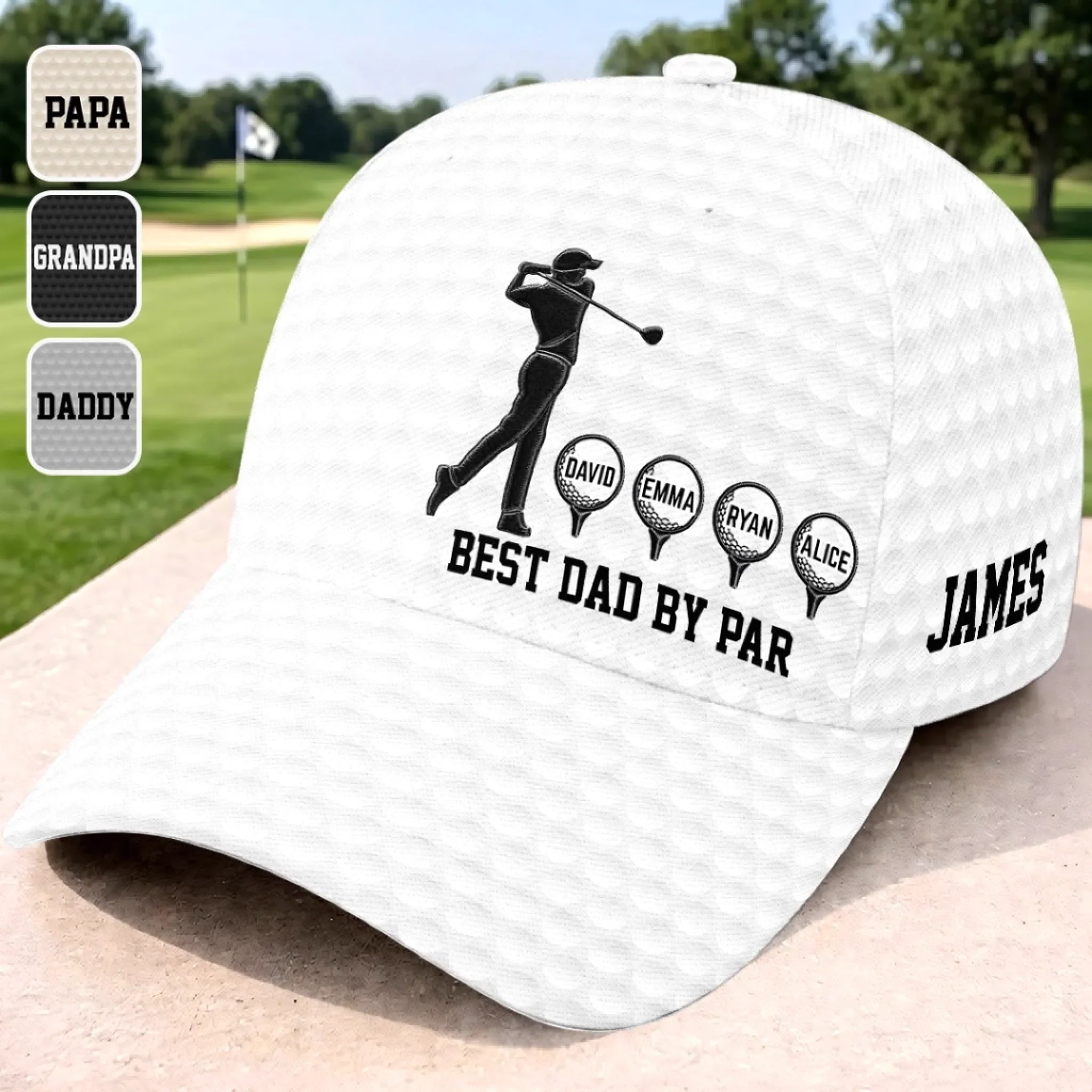 Custom Hat, All Over Print Classic Cap - Personalized Father's Day Birthday Golf Gifts For Dad, Grandpa - Good Swings Good Days