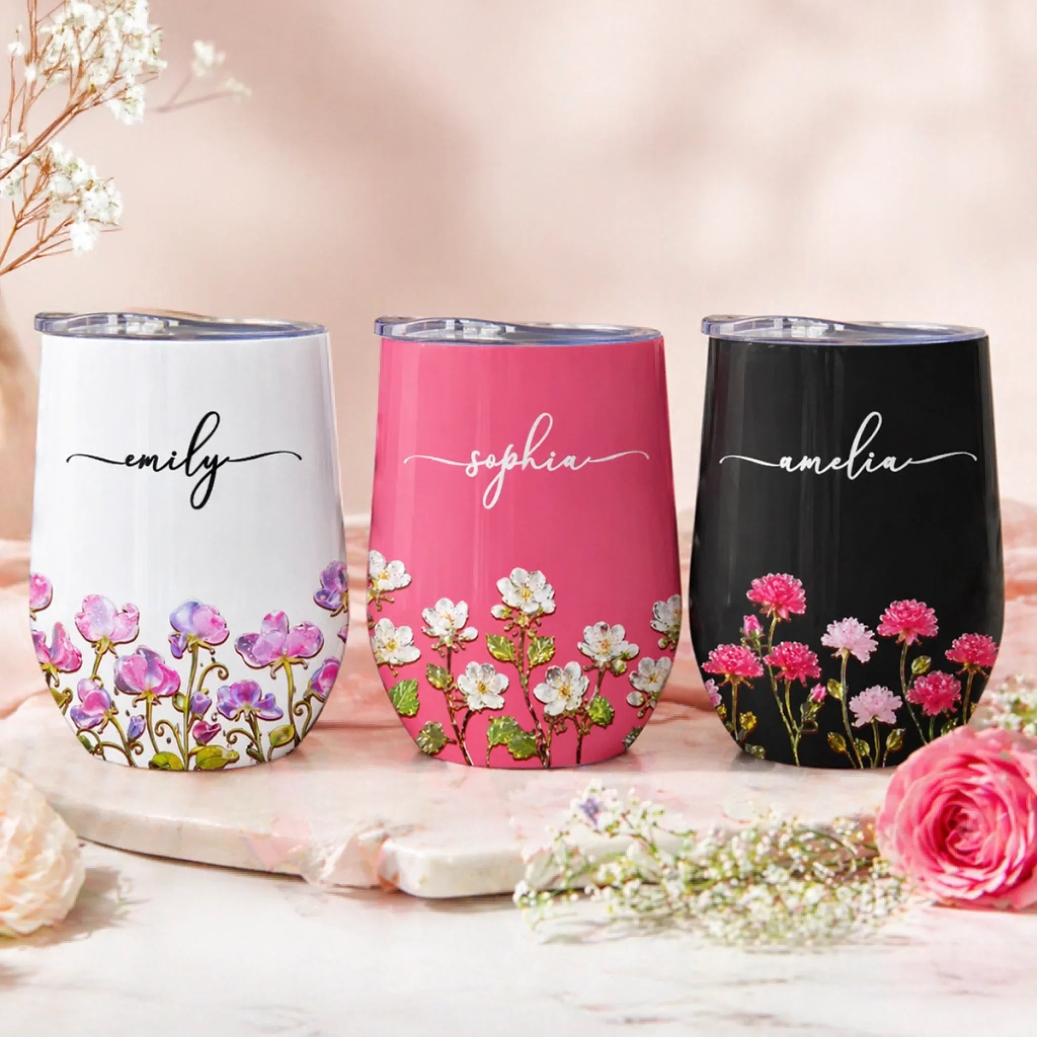 Custom Wine Tumbler - Personalized Best Friend Birthday Gifts For Women, Besties, Sisters, BFF, Family, Yourself - Partners In Wine Crimes