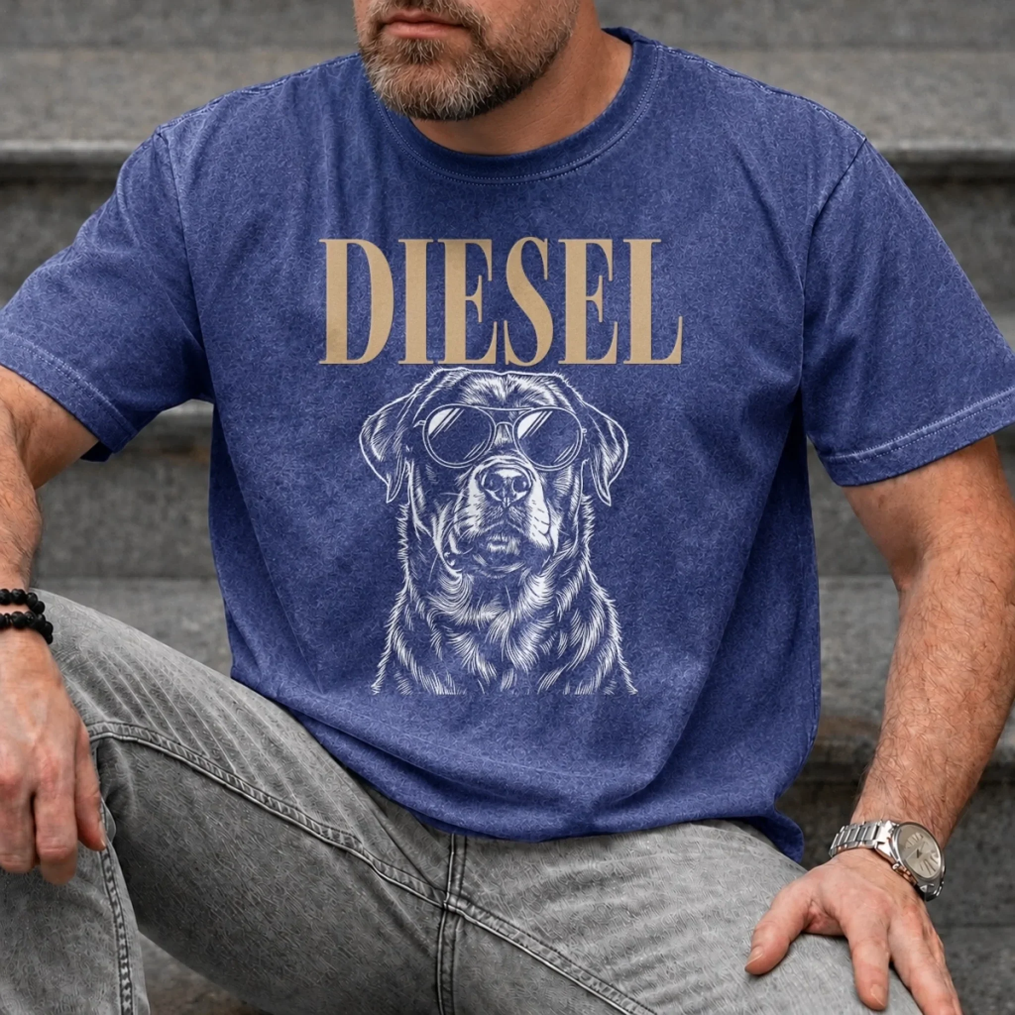 Custom Photo Washed Cotton T-shirt - Personalized Father's Day Birthday Gifts For Dog Cat Lovers, Dog Dad, Cat Owners - Fur Babies Fur Ever