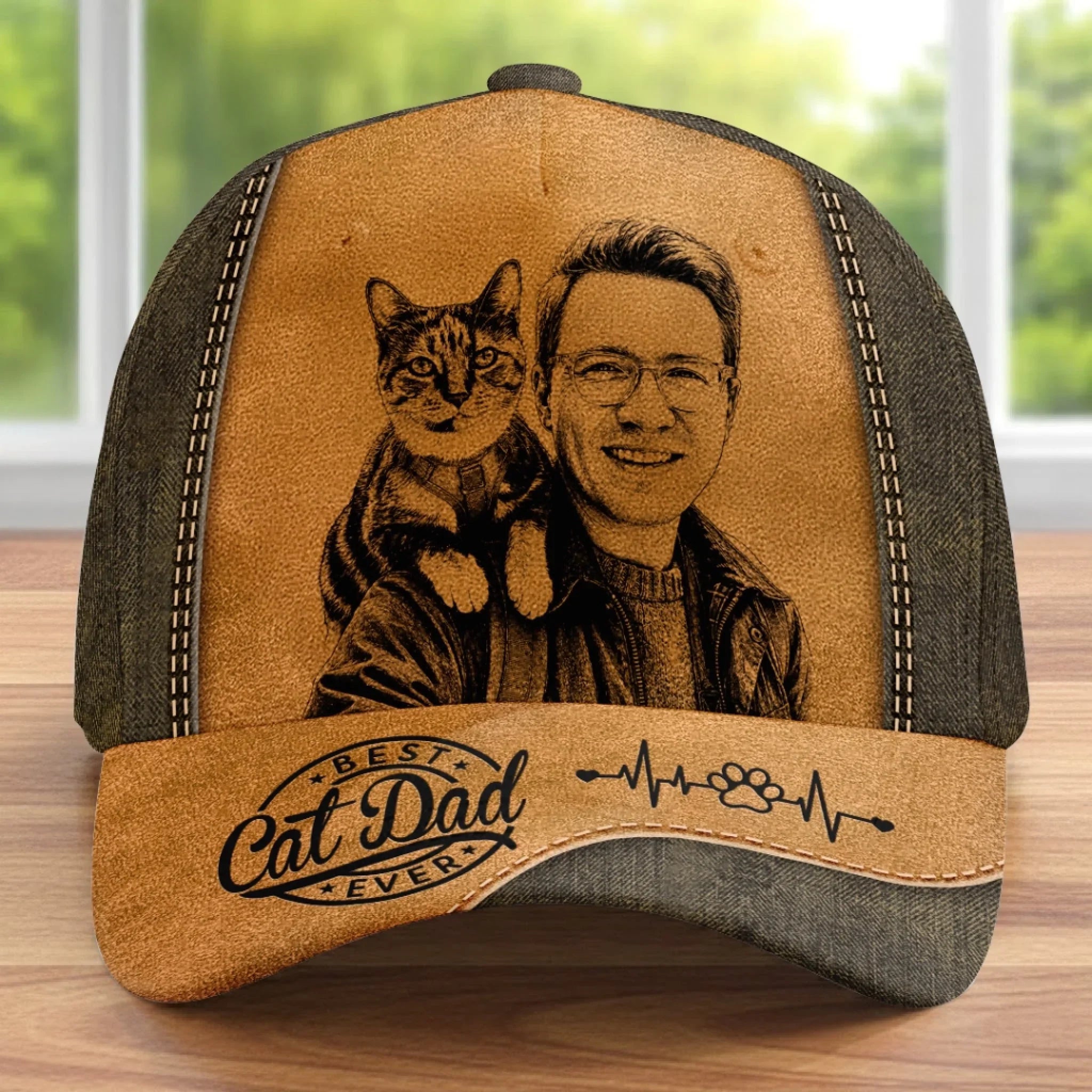 Custom Photo Cap - Personalized Father's Day Birthday Gifts For Dog Cat Lovers, Dog Dad And Mom, Cat Owners - Love Comes With Paws