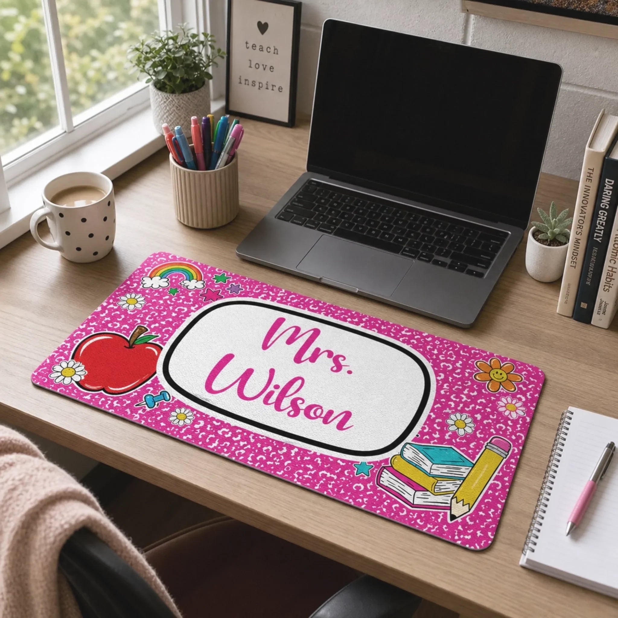 Custom Desk Mat - Personalized Birthday Gifts For Teachers - Best Teacher Ever