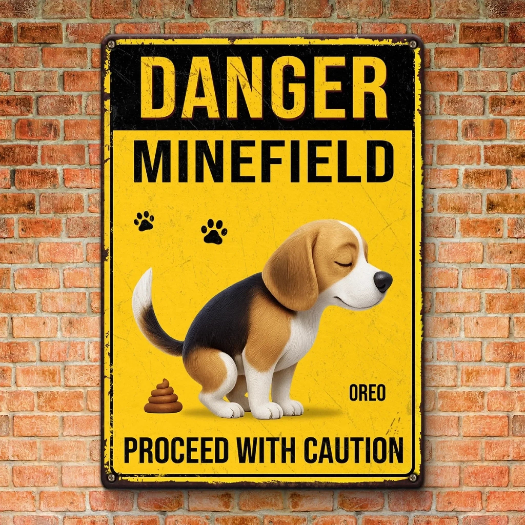 Custom Home Decor Metal Sign - Personalized Birthday Gifts For Dog Lovers, Dog Dad And Mom - Poop Zone In Progress