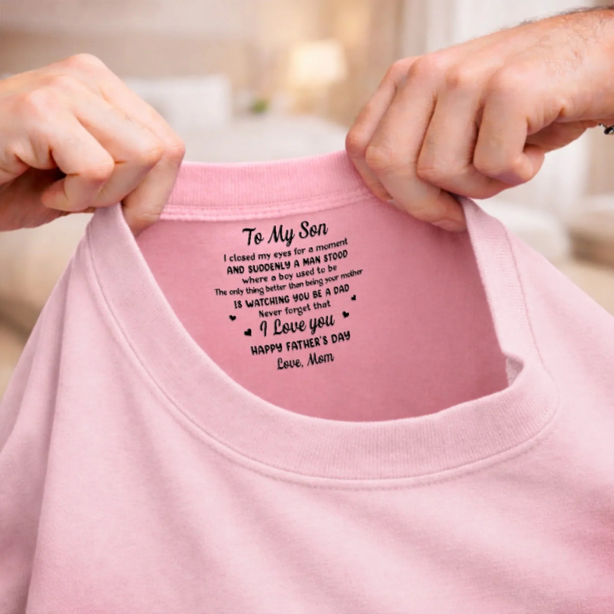 Custom Inside Neck Print T-Shirt - Personalized Father's Day Birthday Gifts For Son - Future Looks Good On You