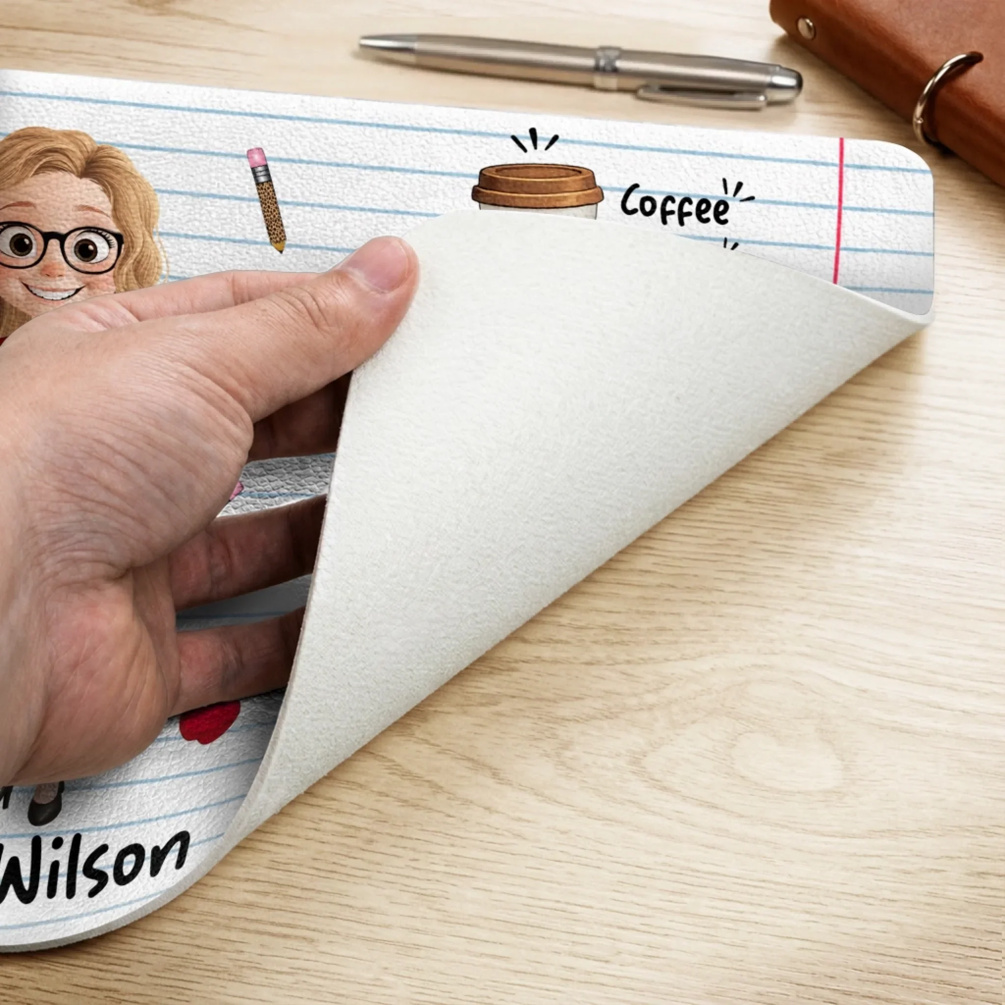 Custom Desk Mat - Personalized Birthday Gifts For Teachers - Coffee Teach Repeat
