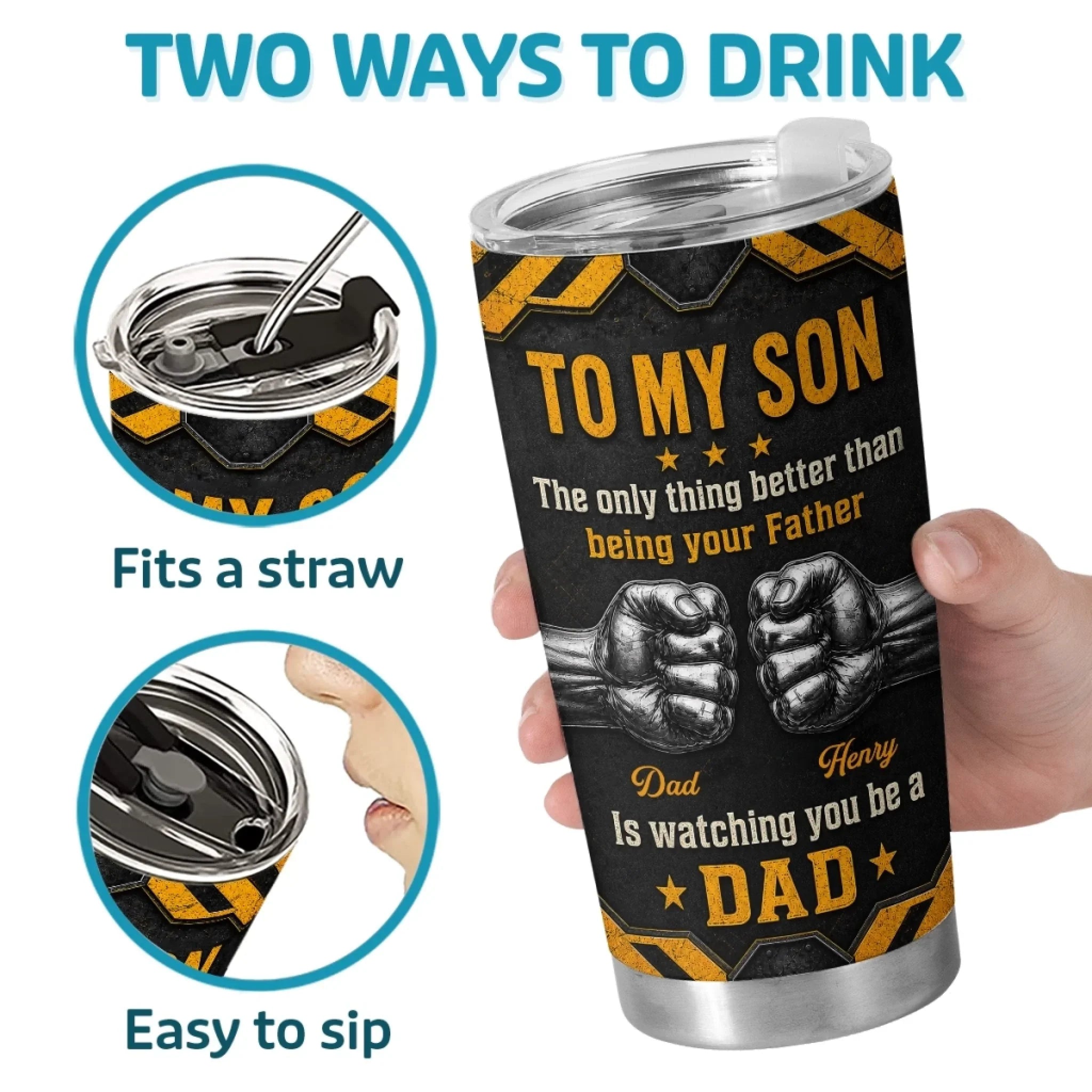 Custom Tumbler - Personalized Father's Day Birthday Gifts For Son - Always My Boy Forever My Hero