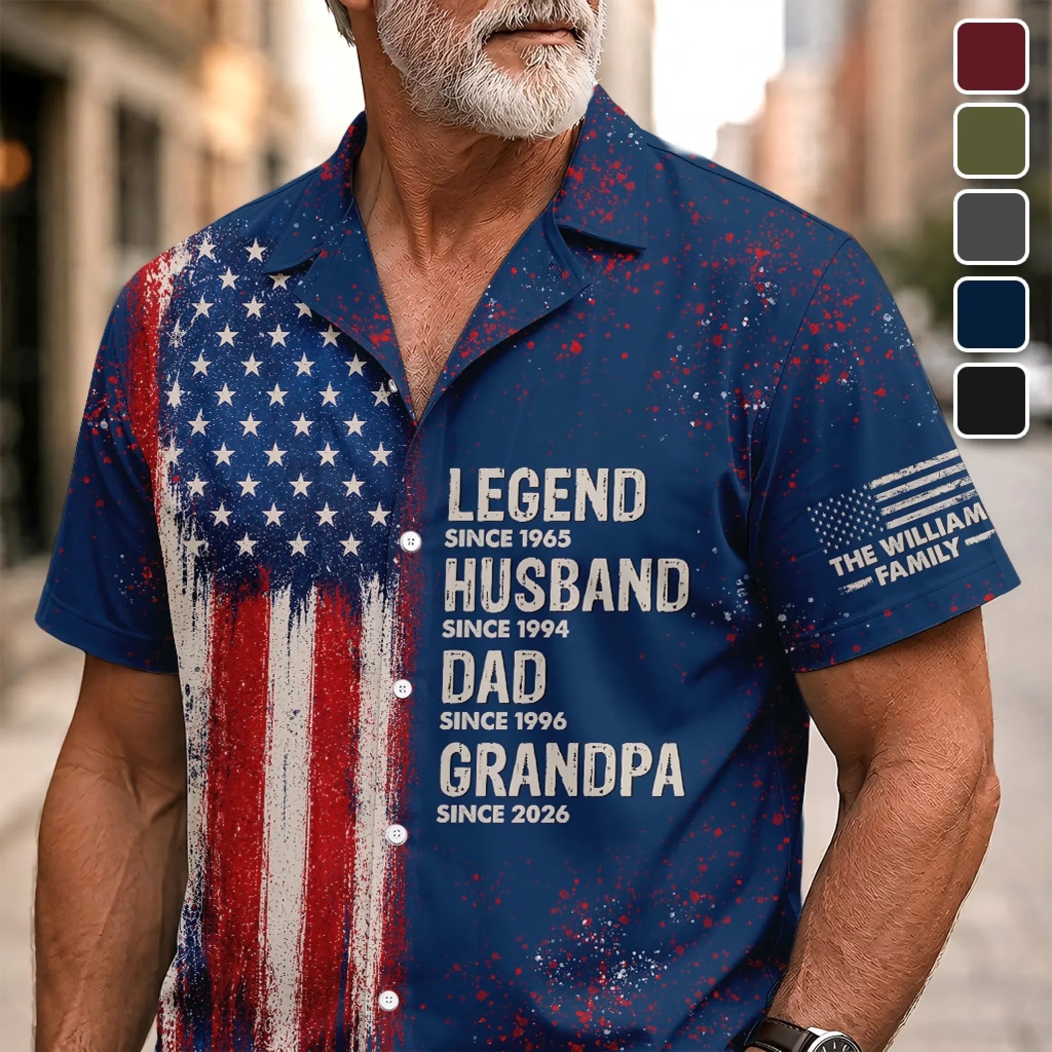 Custom Unisex Tropical Hawaiian Aloha Shirt - Personalized America 250th Anniversary Father's Day Gifts For Dad, Grandpa - Built On Freedom And Love