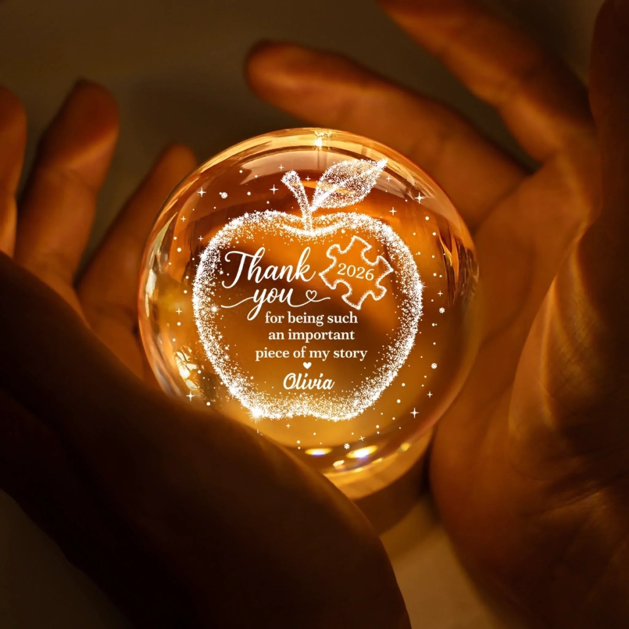 Custom Crystal Ball Night Light - Personalized Birthday Gifts For Teachers - A Teacher’s Guiding Light