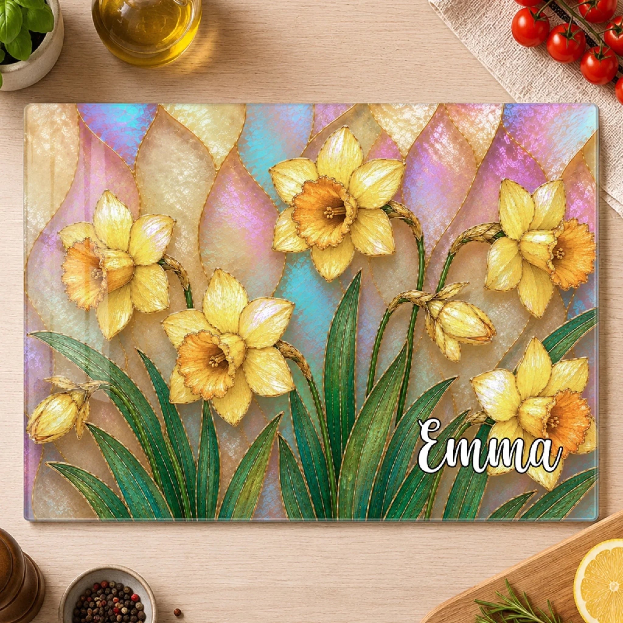 Custom Tempered Glass Cutting Board - Personalized Birthday Gifts For Her, Friends, Sisters, Daughters, Mom, Grandma - Strong Beautiful Unstoppable