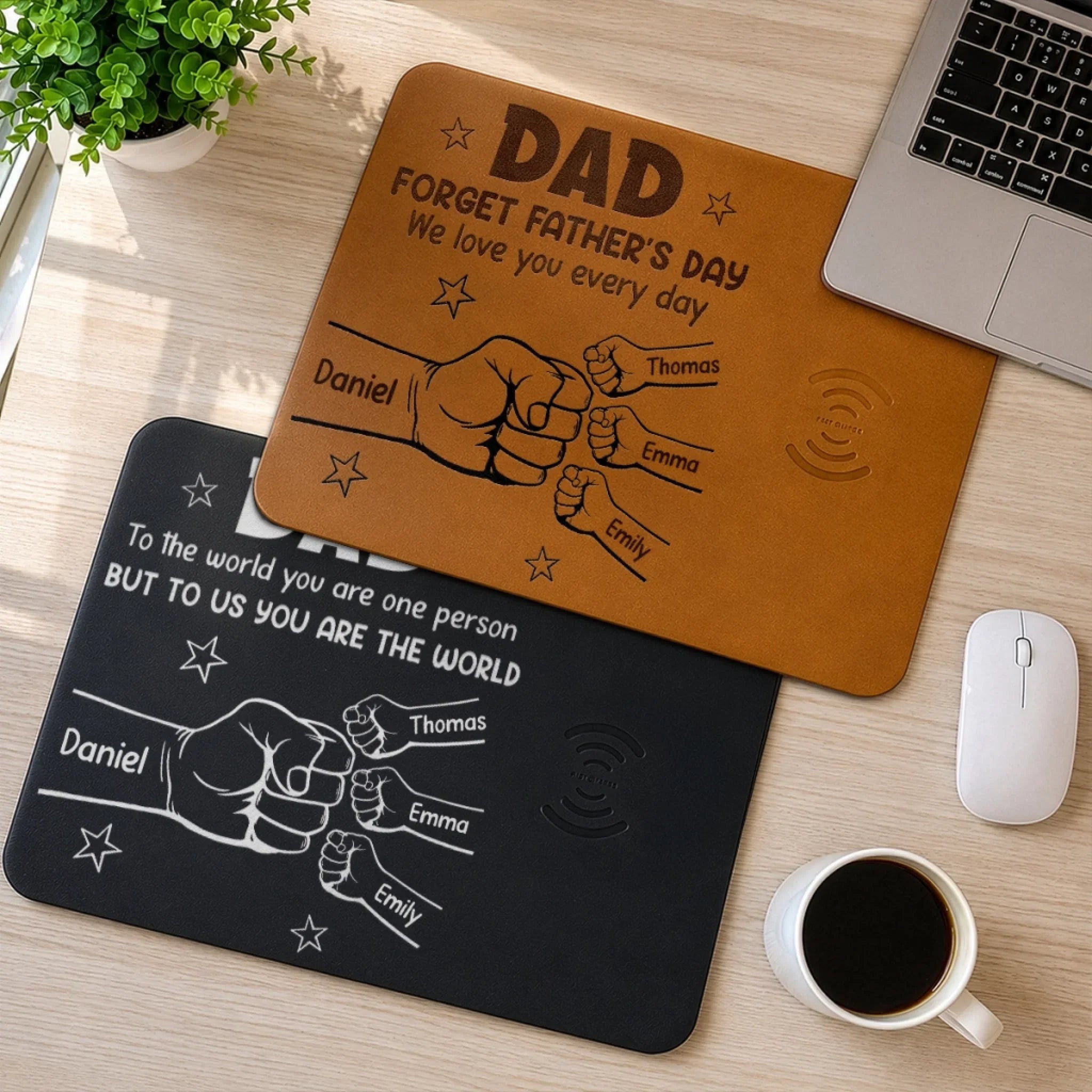 Custom Charging Mat - Personalized Father's Day Birthday Gifts For Dad, Grandpa - We Love You Every Single Day