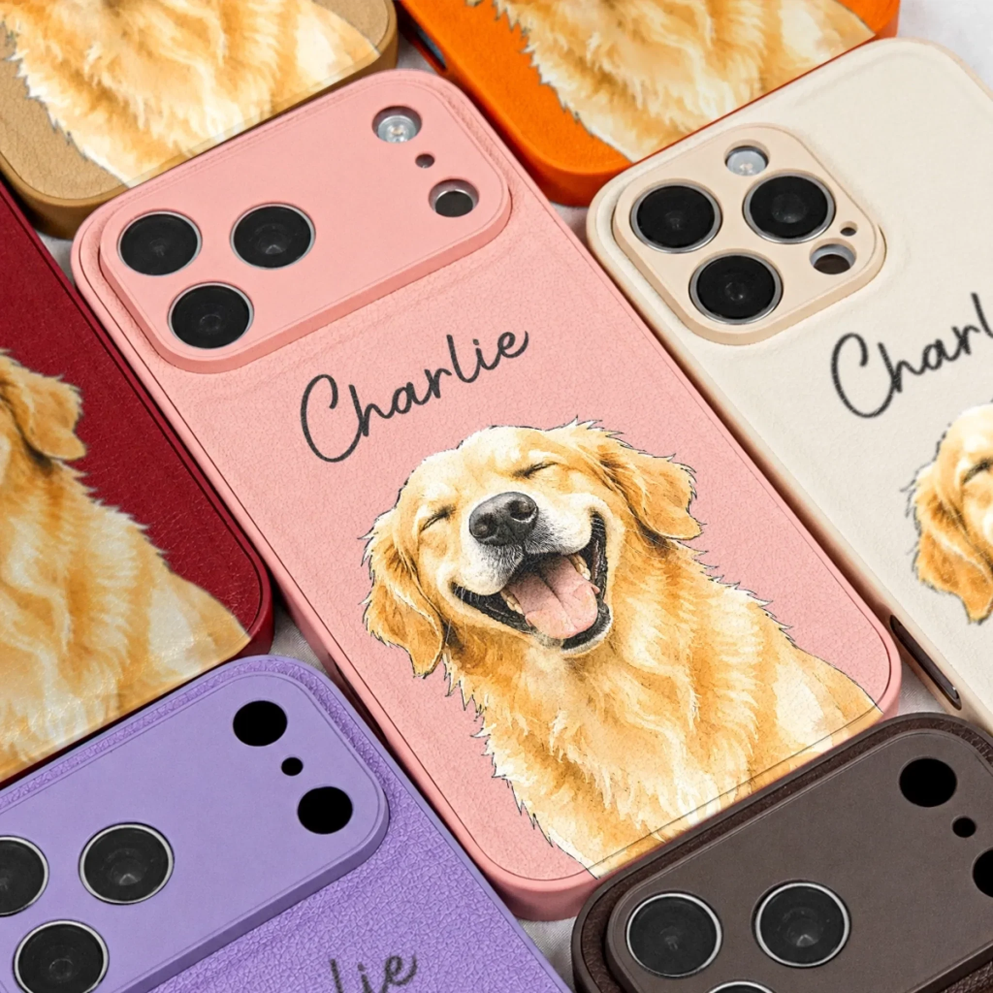 Custom Photo Leather Phone Case - Personalized Birthday Gifts For Dog Cat Lovers, Dog Dad And Mom, Cat Owners - Living That Proud Pet Life