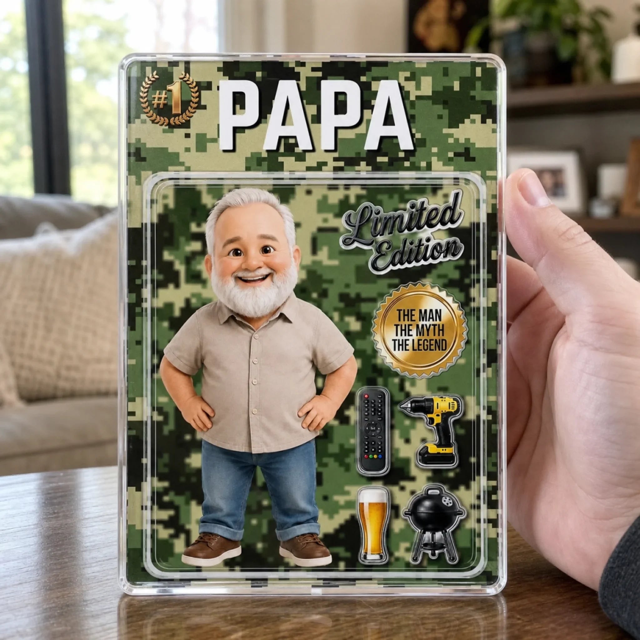Custom Photo Toy Box Acrylic Plaque - Personalized Father's Day Birthday Gifts For Dad, Grandpa - Dad Mode Always Active